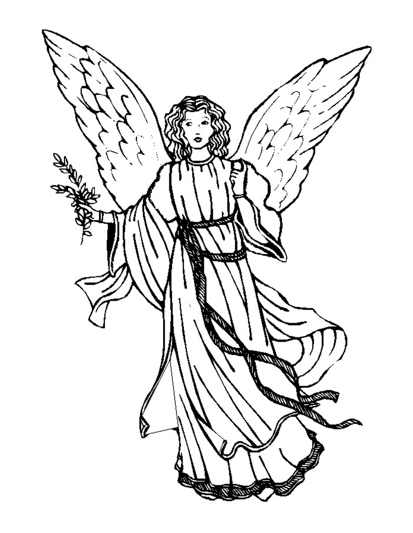  Un ángel sosteniendo una rama 
