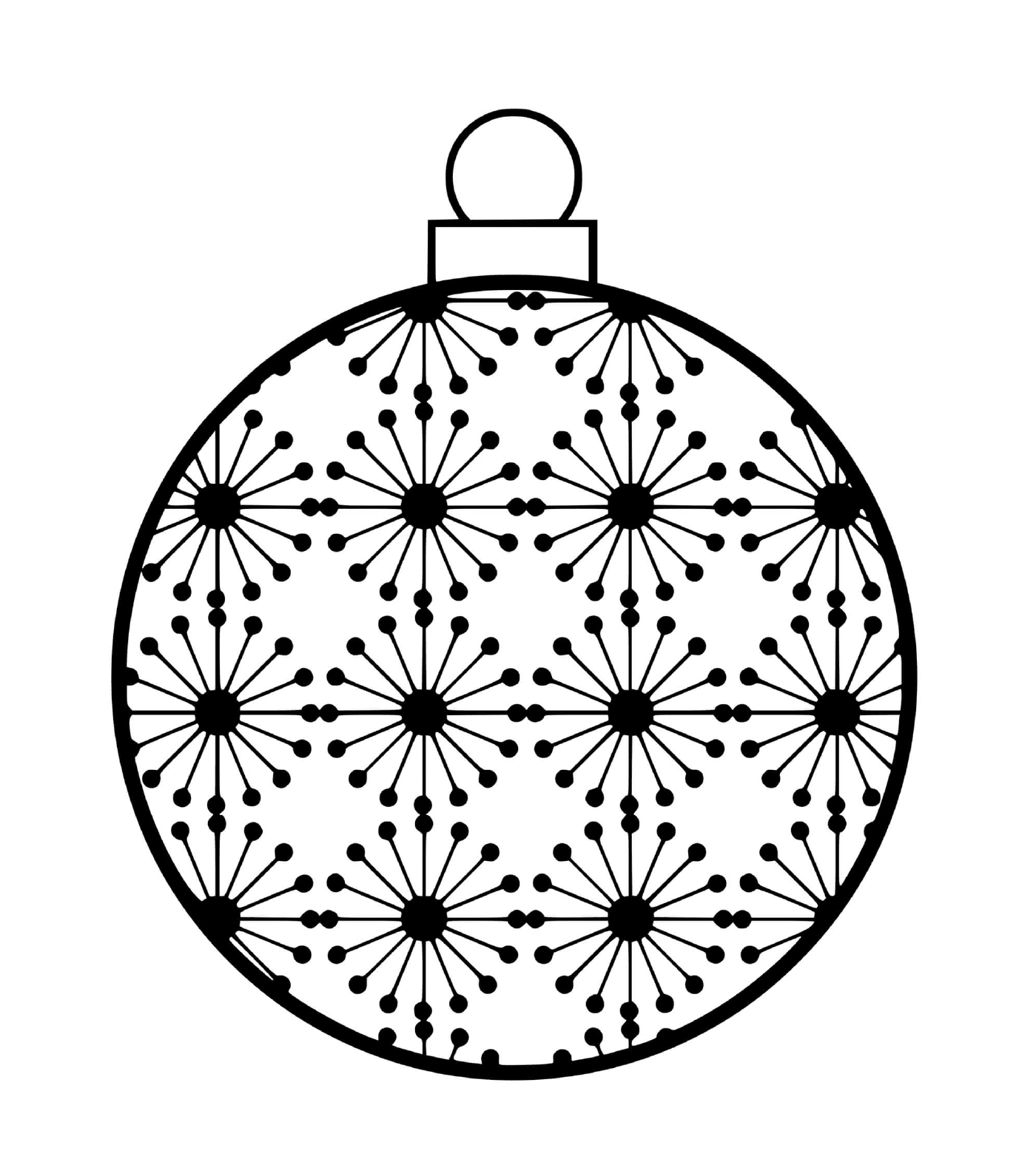  Una bola de Navidad con patrones científicos de átomos 