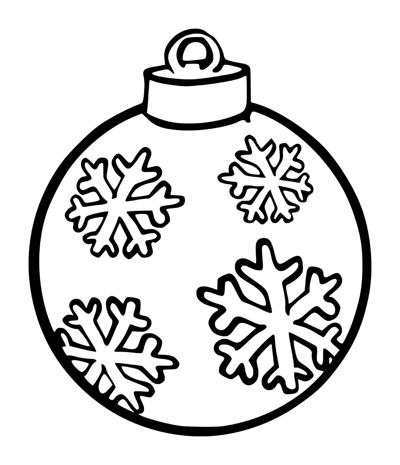  Un copo de nieve en una bola de árbol de Navidad 