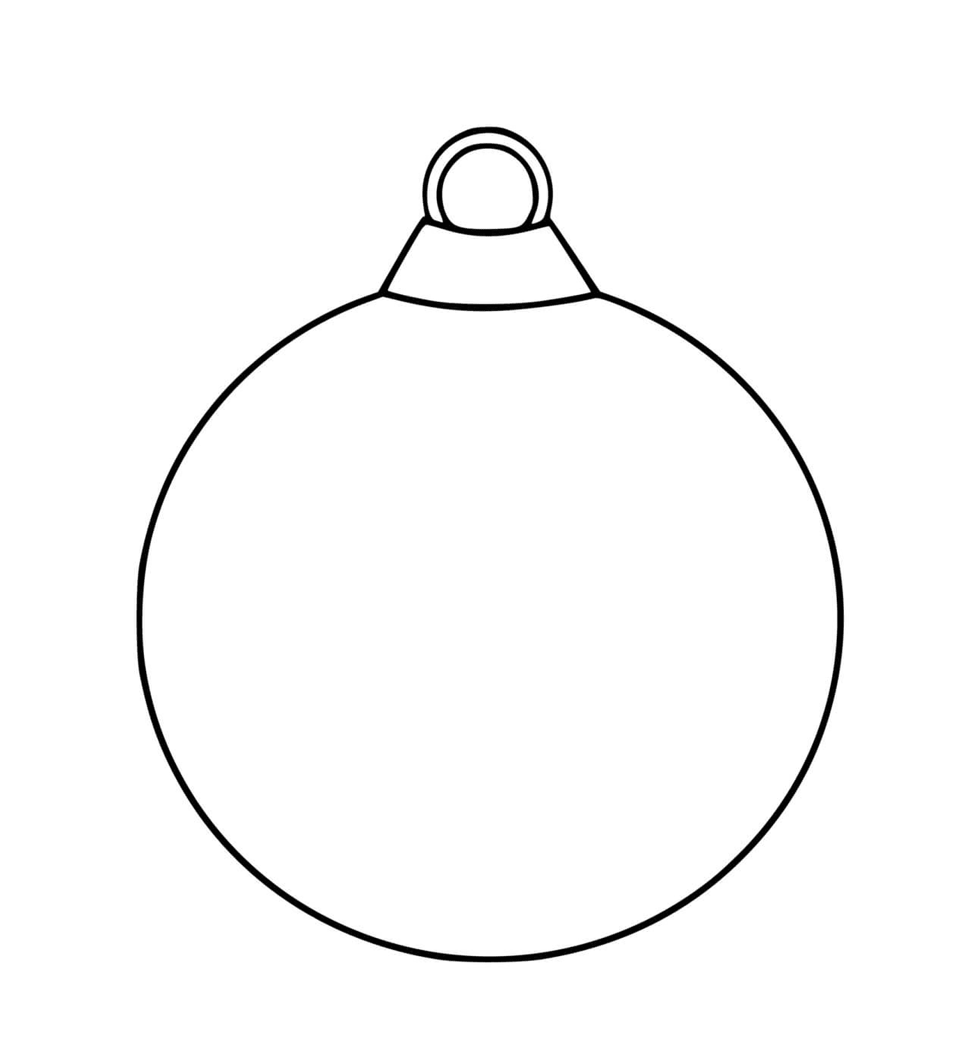  Ein leerer Weihnachtsball mit einem einfachen schwarzen Umriss 