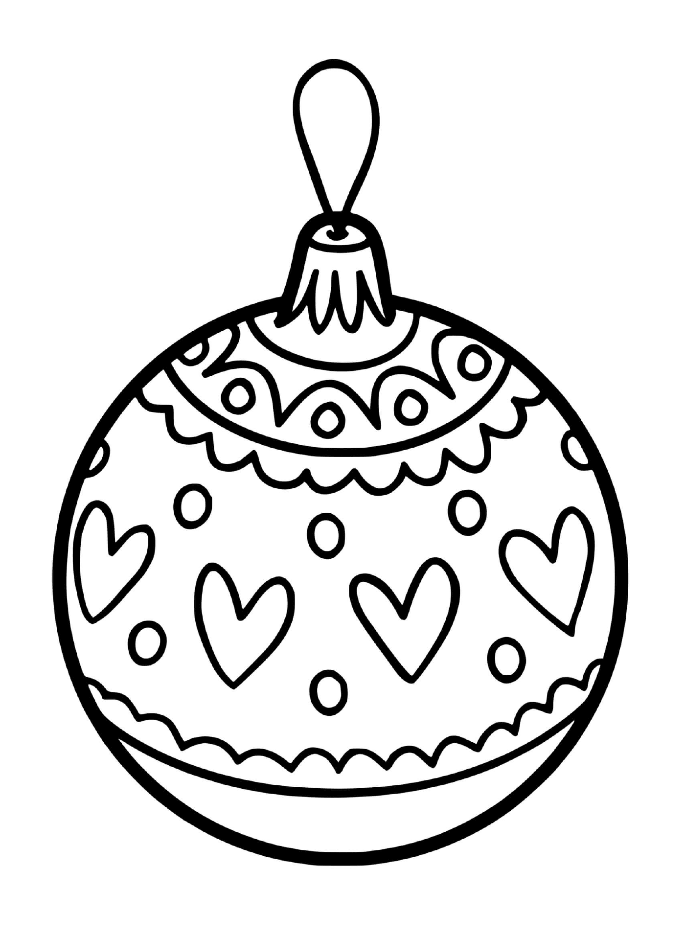  Una bola de Navidad para un árbol con forma de corazón 