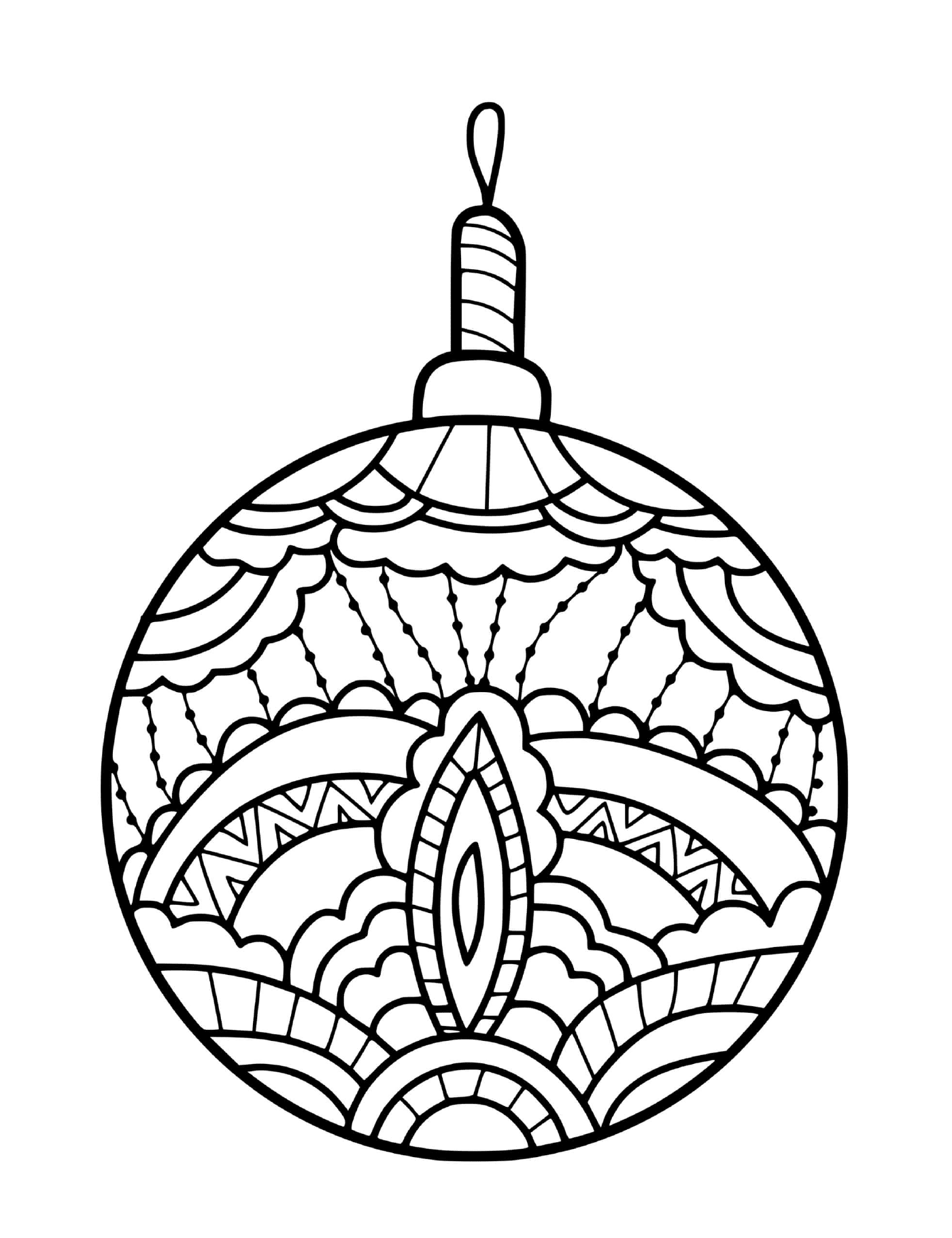  Una bola de Navidad mandala para árbol con patrones 