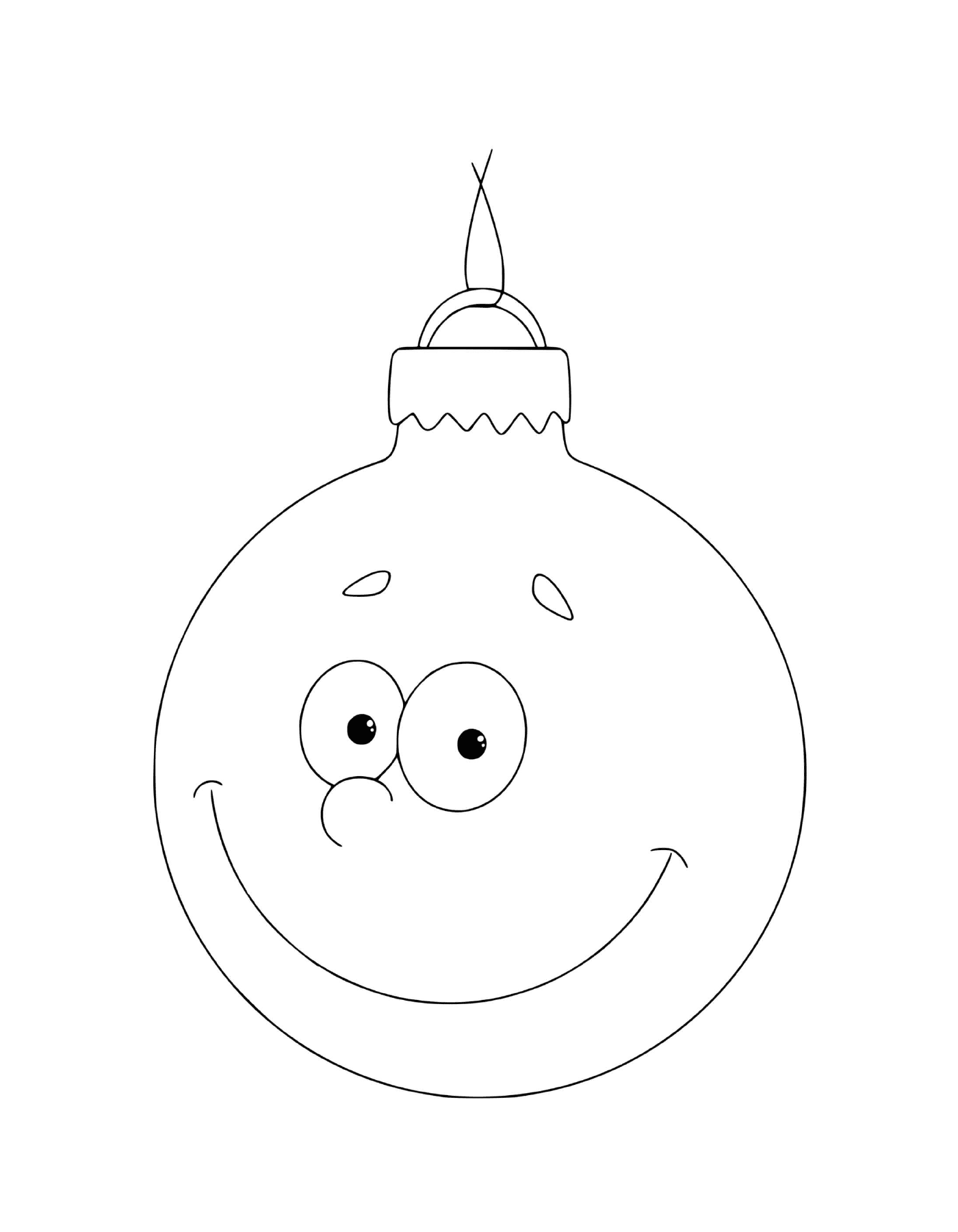  Una bola de Navidad con ojos y una sonrisa 
