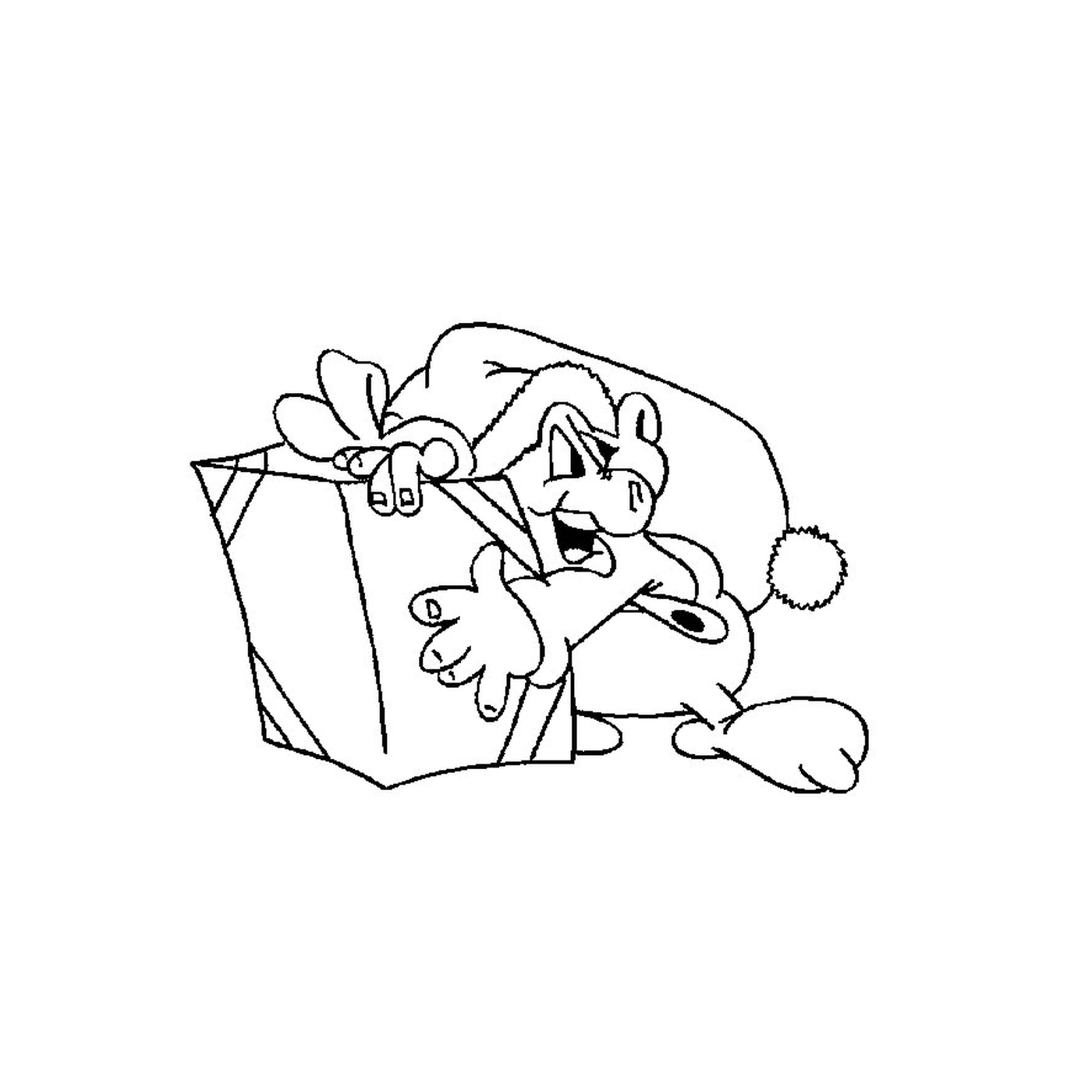  Ein Leprechaun schützt ein Weihnachtsgeschenk vor Dieben 