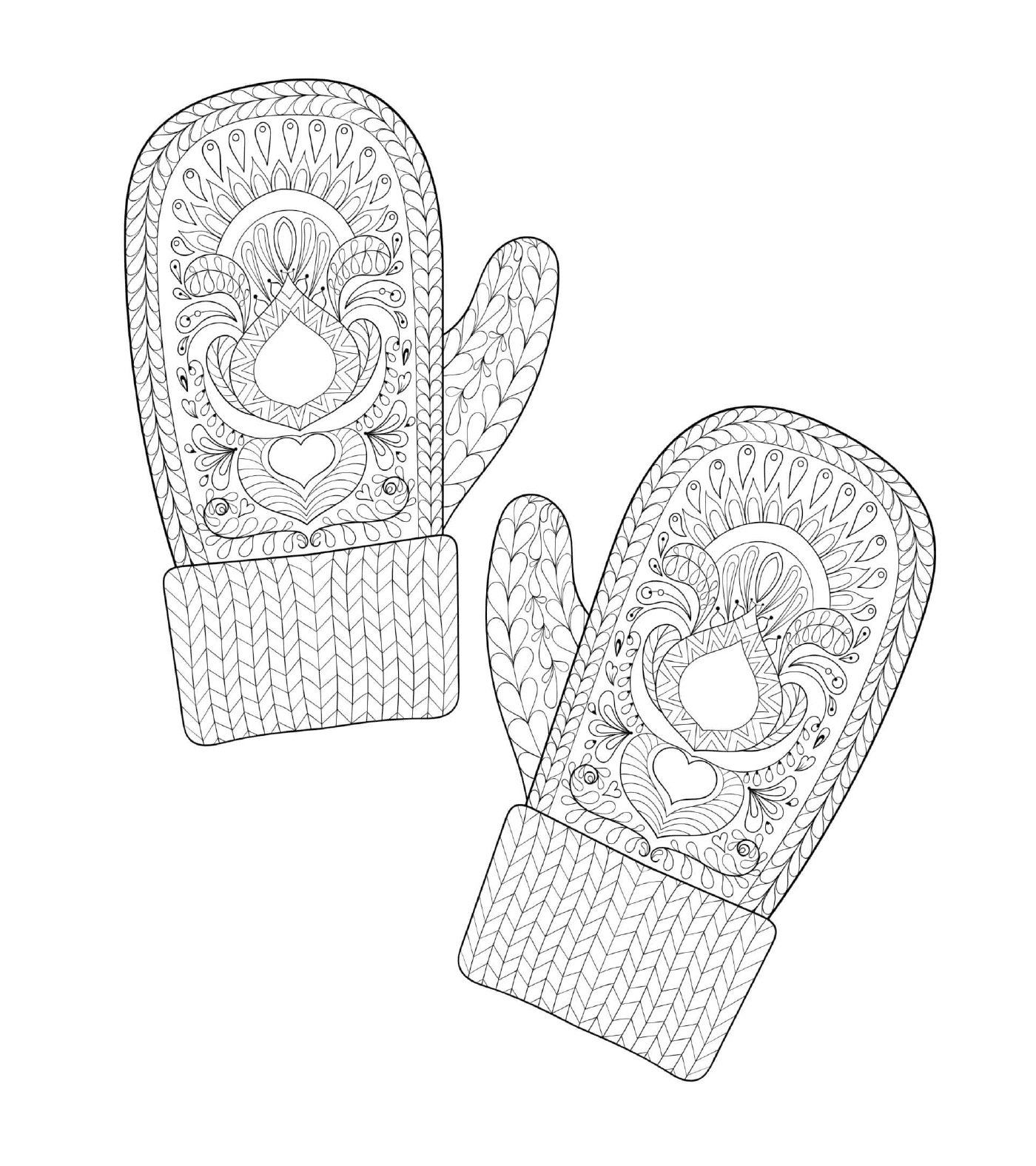  Two mittens are shown in the image 