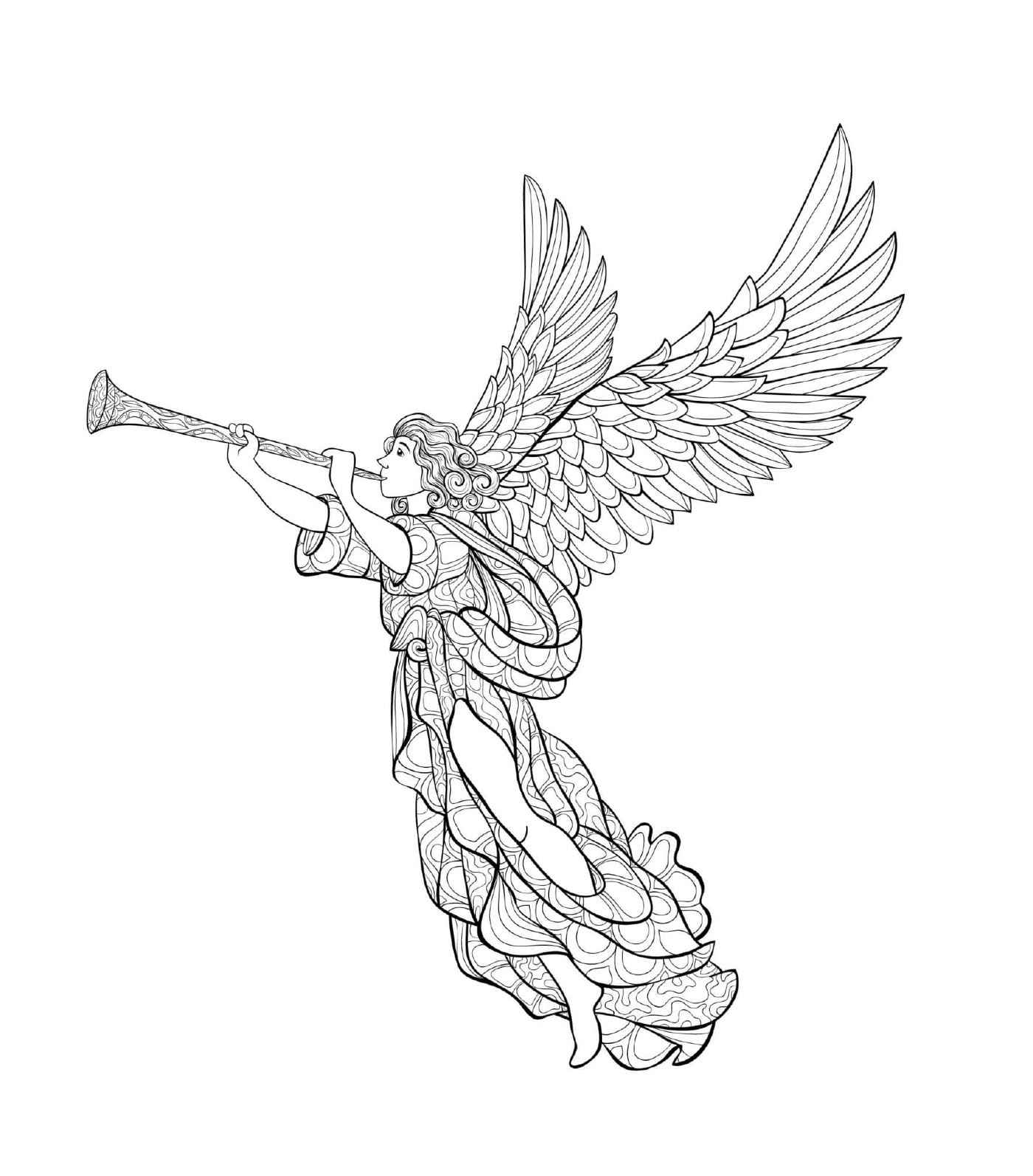  An archangel holding a trumpet 