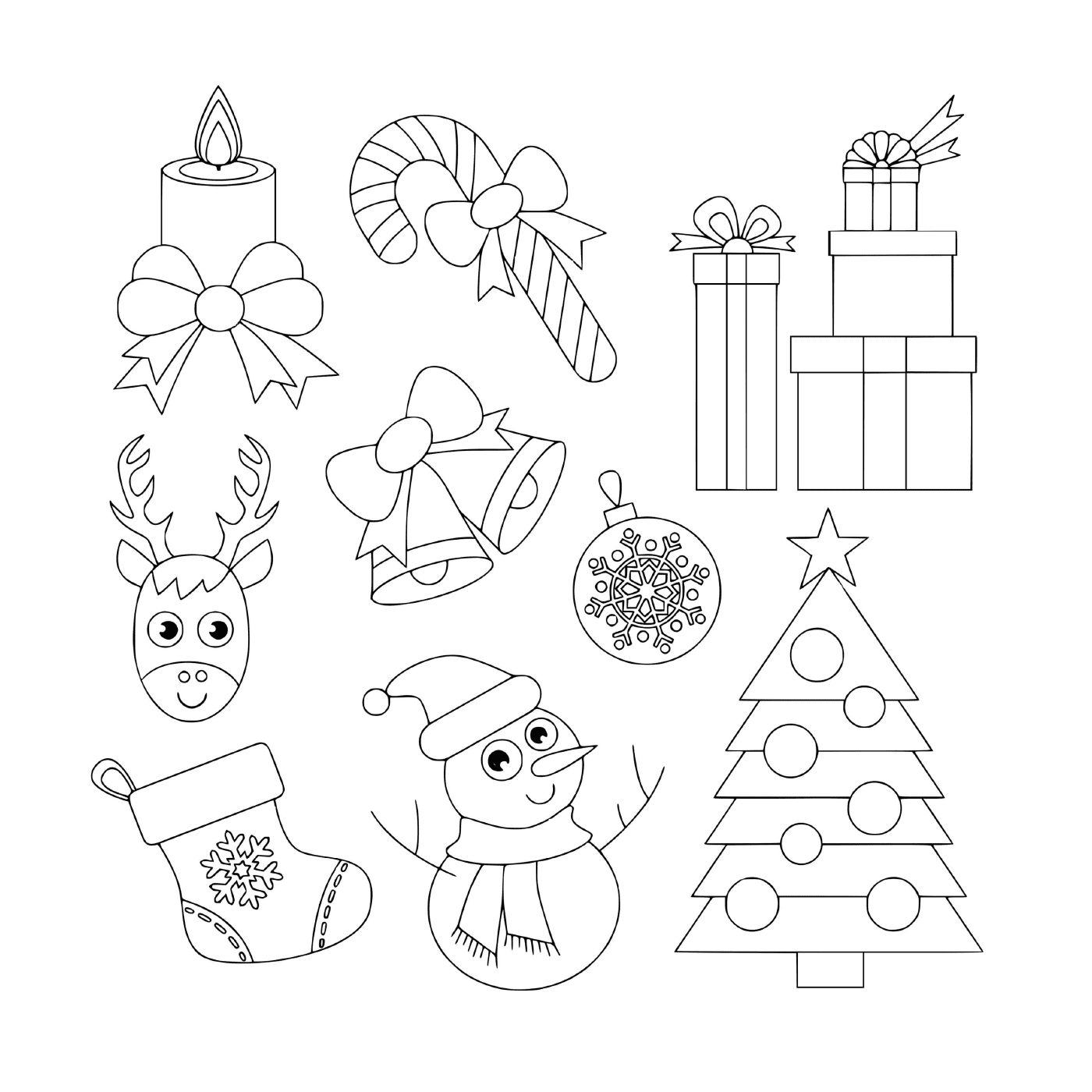  Sammlung von Weihnachtszeichnungen für Kinder im Vor- und Kindergarten 
