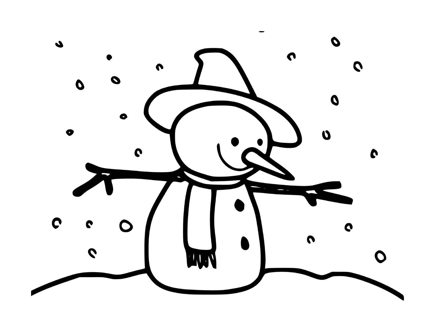  Snowman with snowflakes for toddlers 