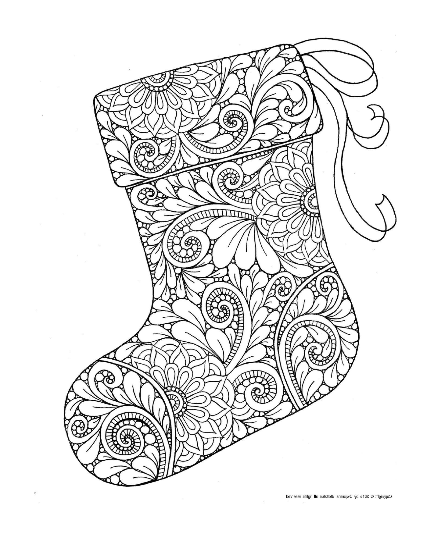  Christmas stockings with floral pattern 