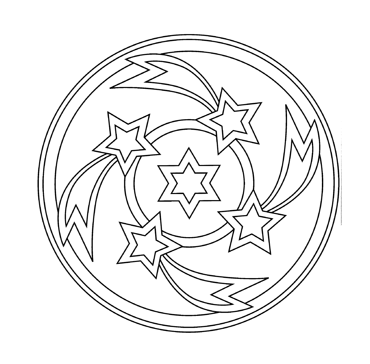  Spinning Stern in einem Mandala 