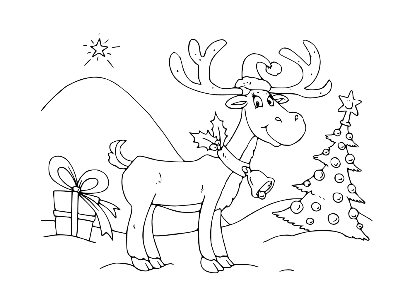  Casa de Navidad con campana y árbol 