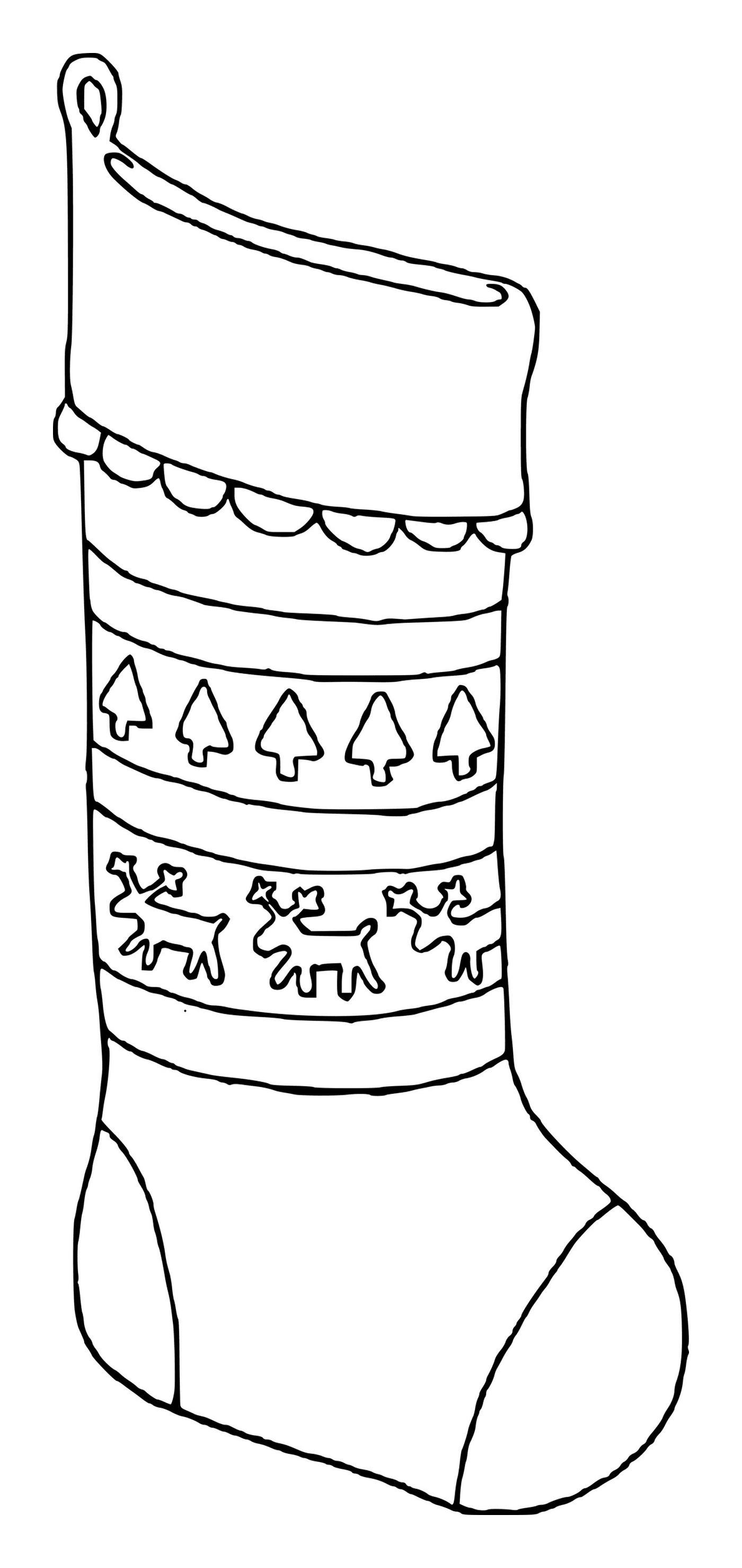  A Christmas stockings with fir trees and reindeer from Santa Claus 