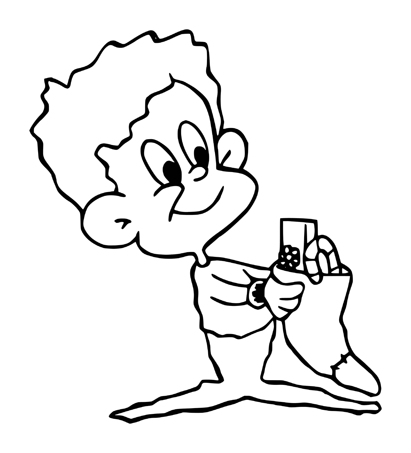  A child with a Christmas stockings 