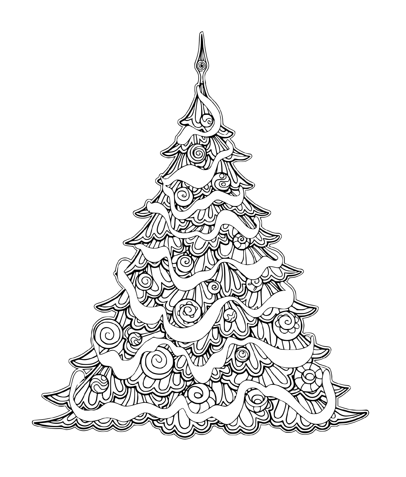  Весёлая рождественская елка с украшениями 