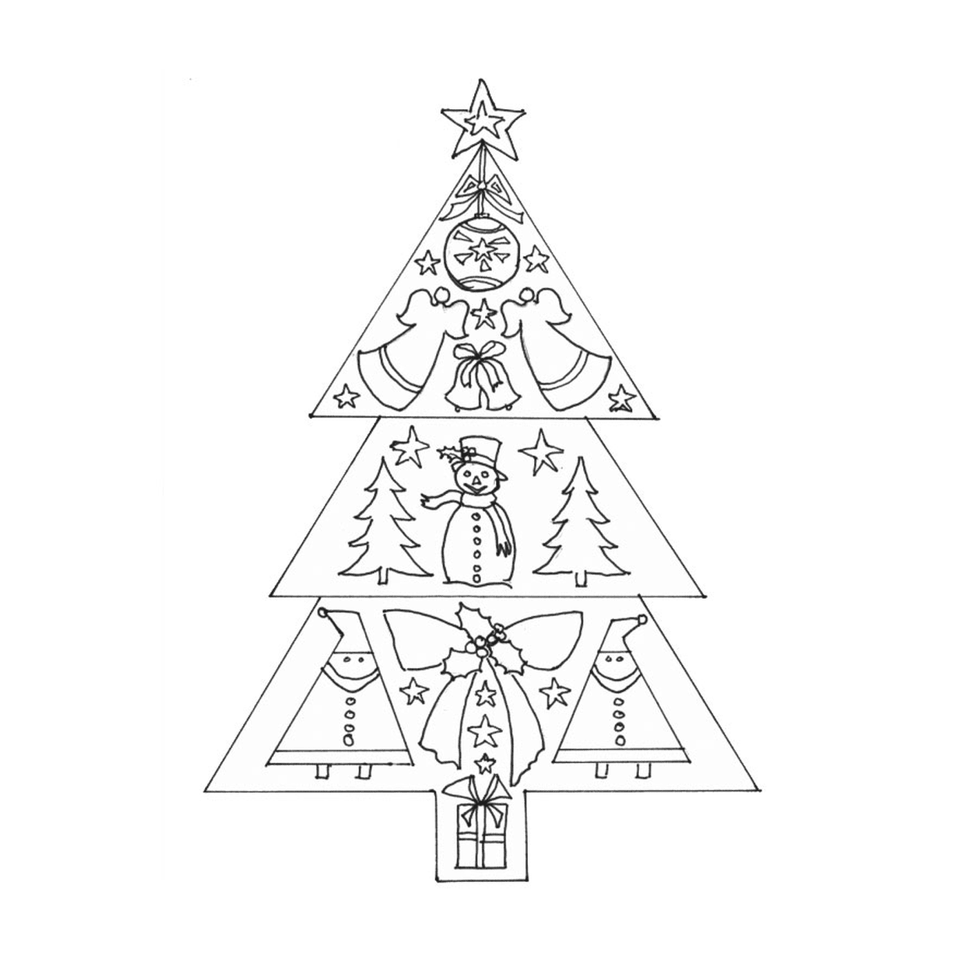  Christmas tree with balls and angels 