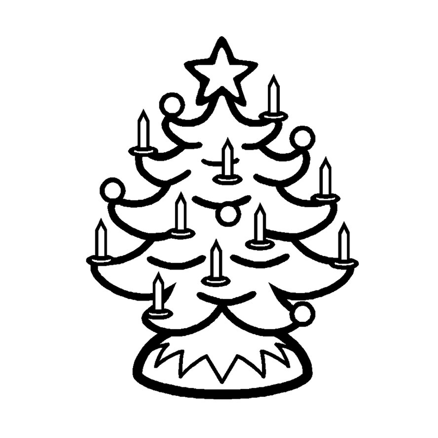 Рождественская елка в сети со свечами 
