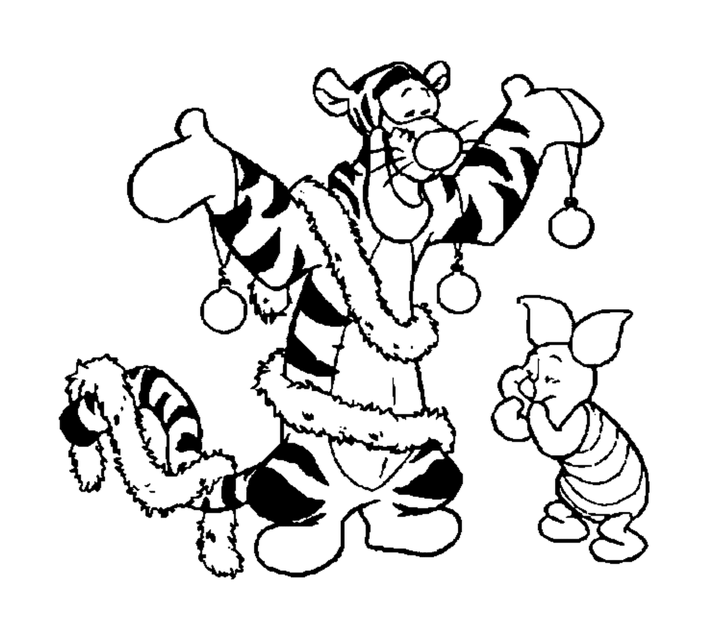  Порцинет маскирует Тигру на рождественской елке 