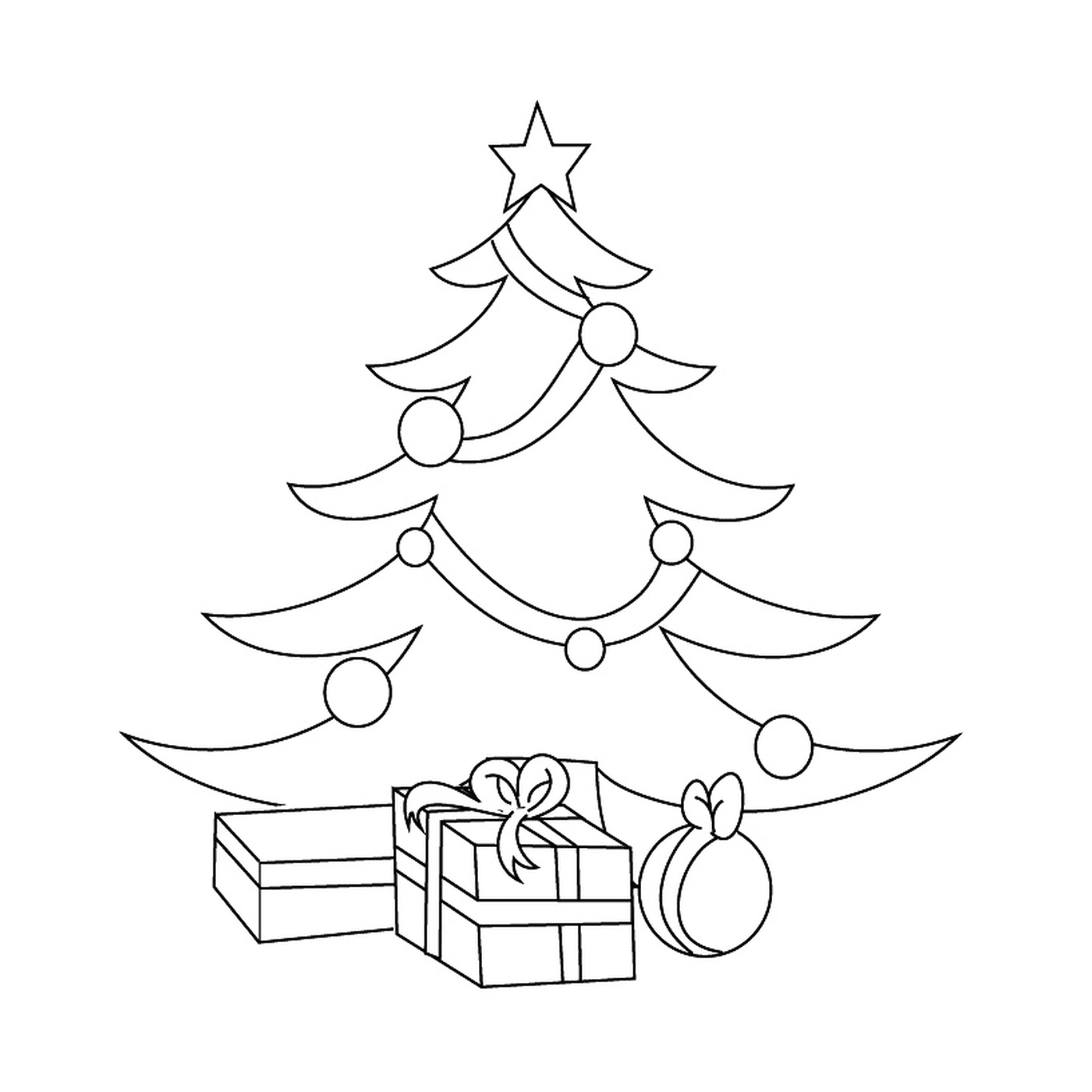  A Christmas tree with gifts 