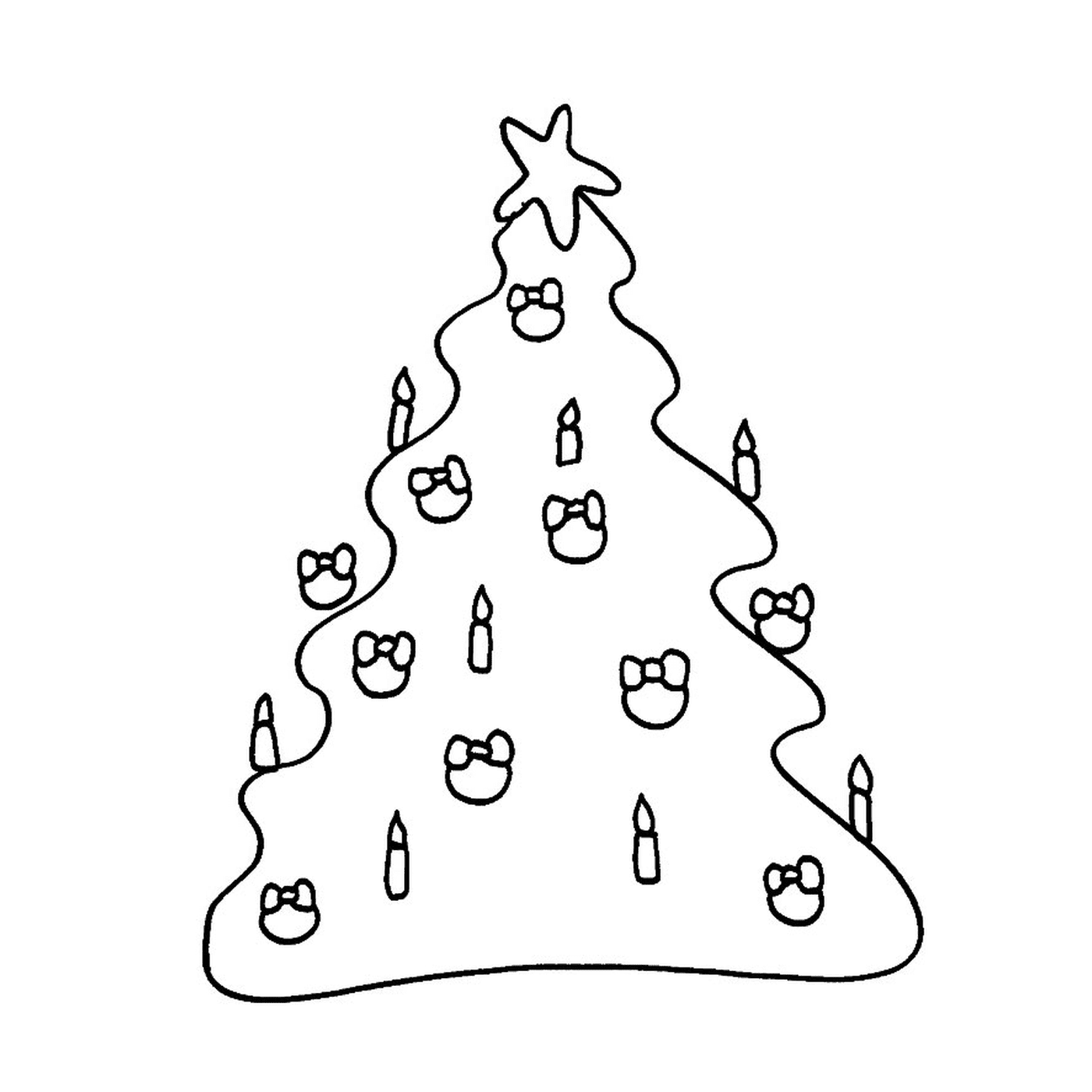  A Christmas tree with candles 
