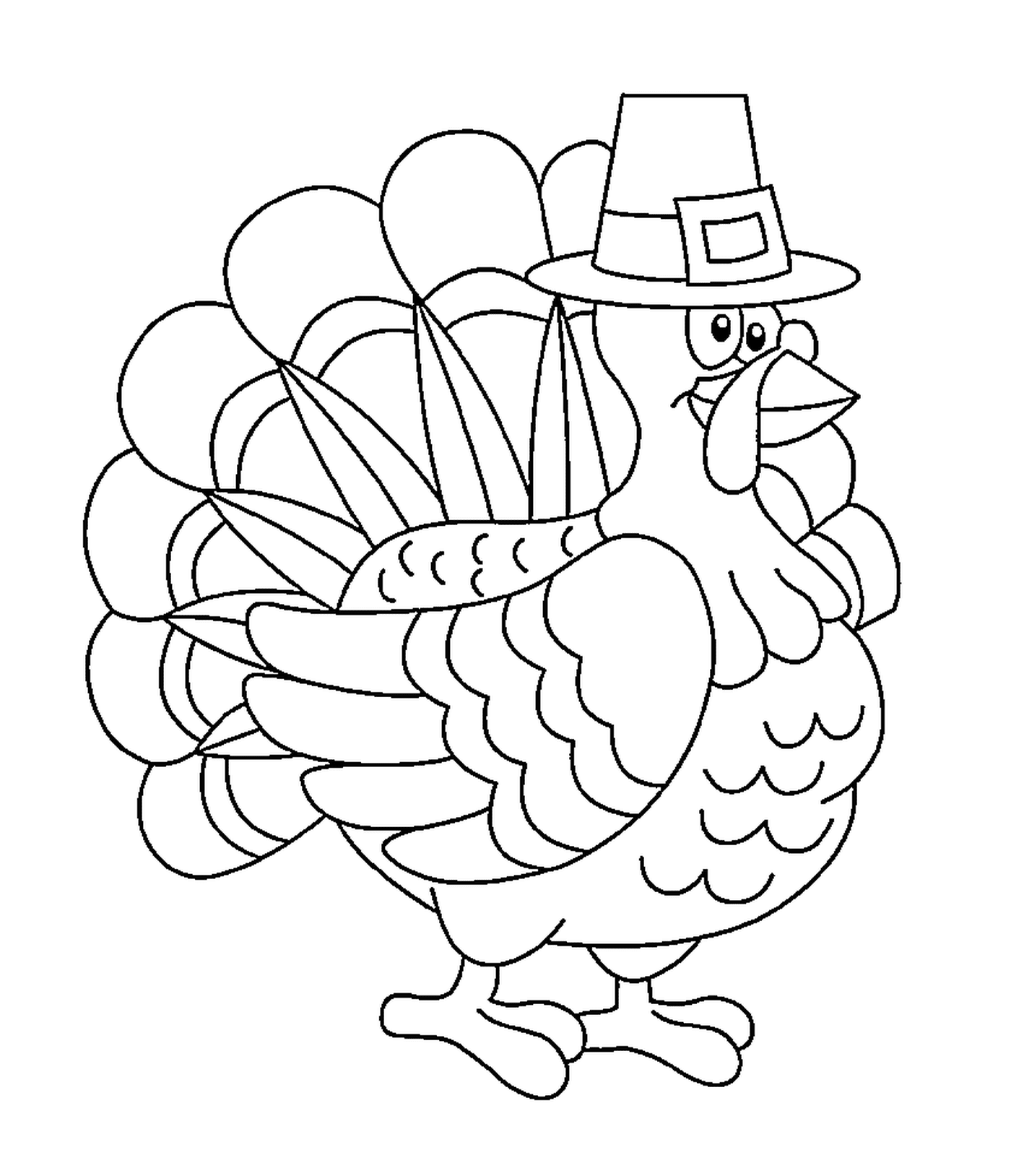  A turkey wearing a pilgrim's hat 