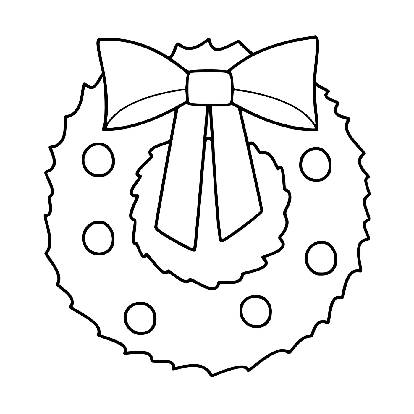  Una corona natalizia decorata con un nodo 