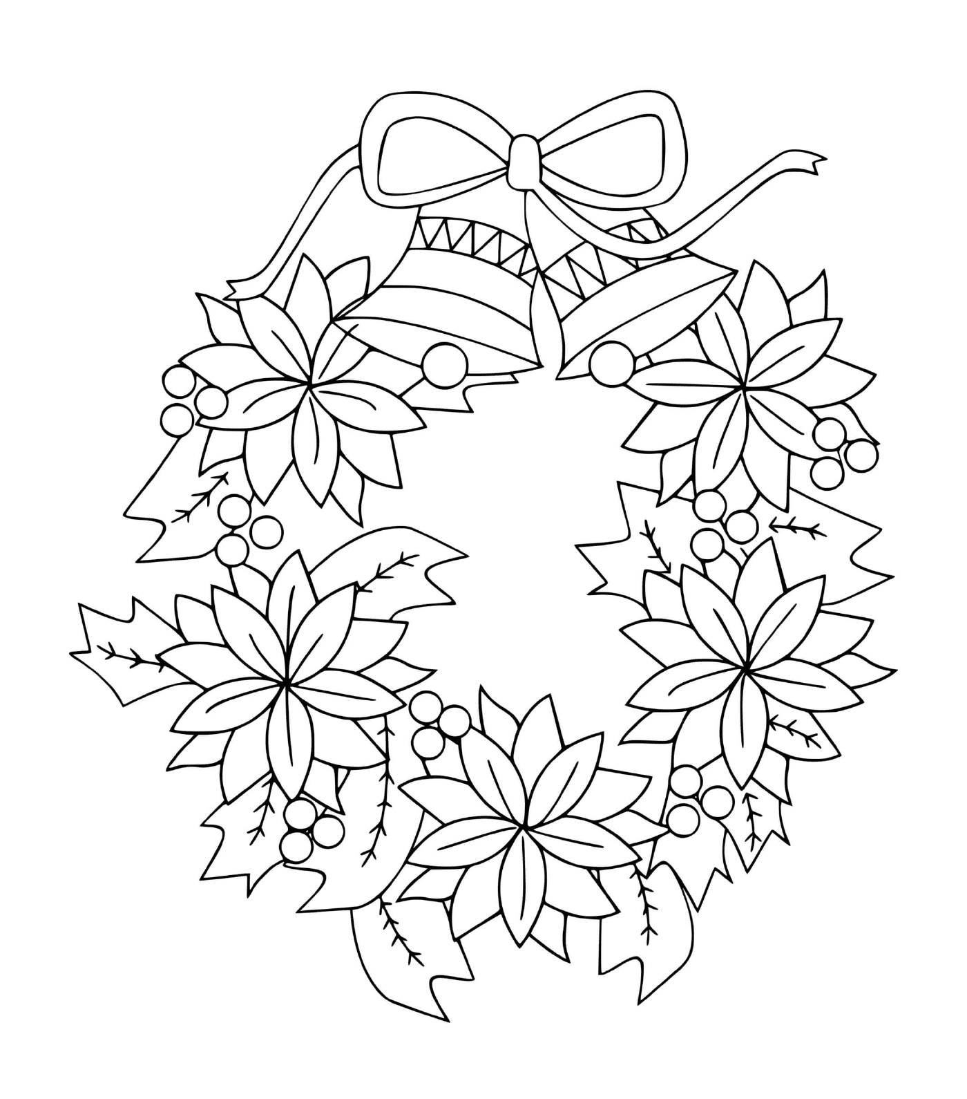  A Christmas crown with flowers and bells 