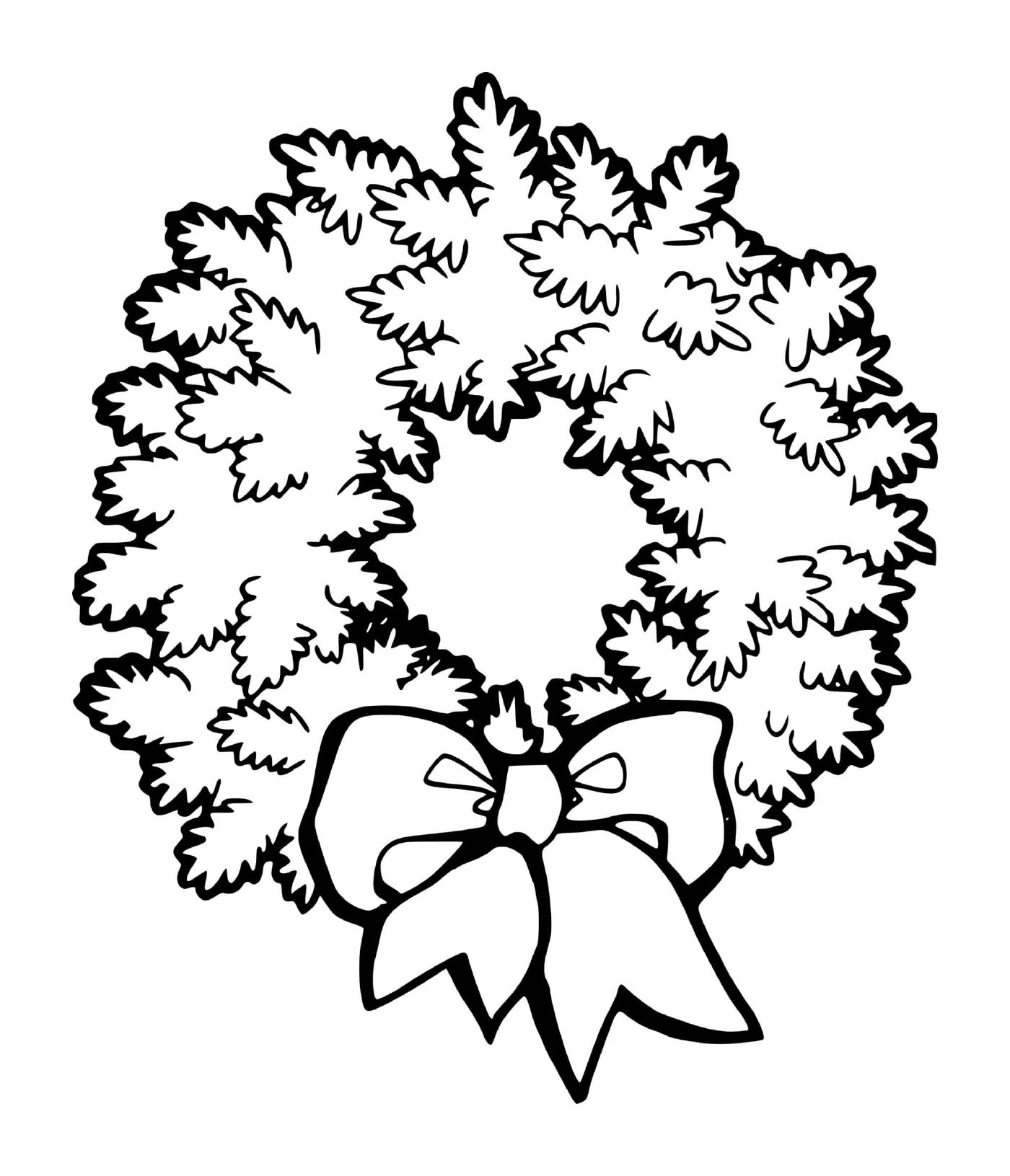  Una corona natalizia con rami di abete 