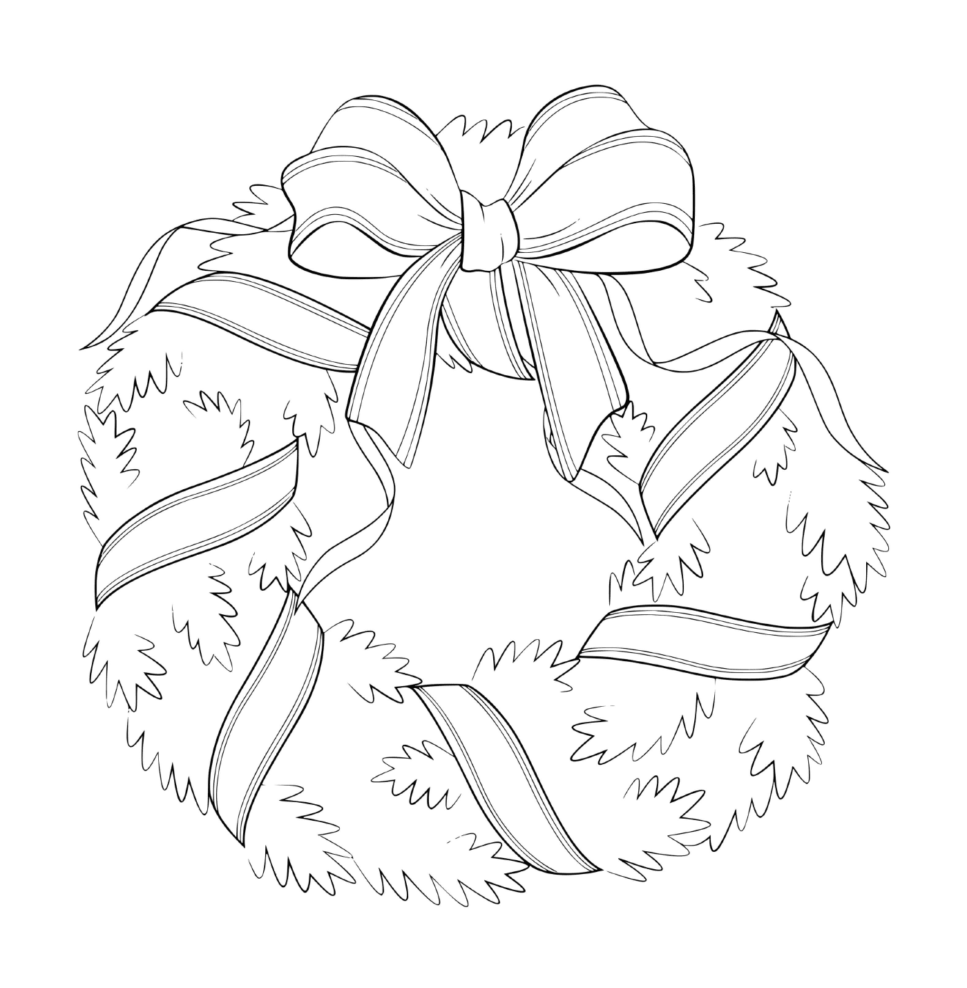  A Christmas wreath with a red knot 