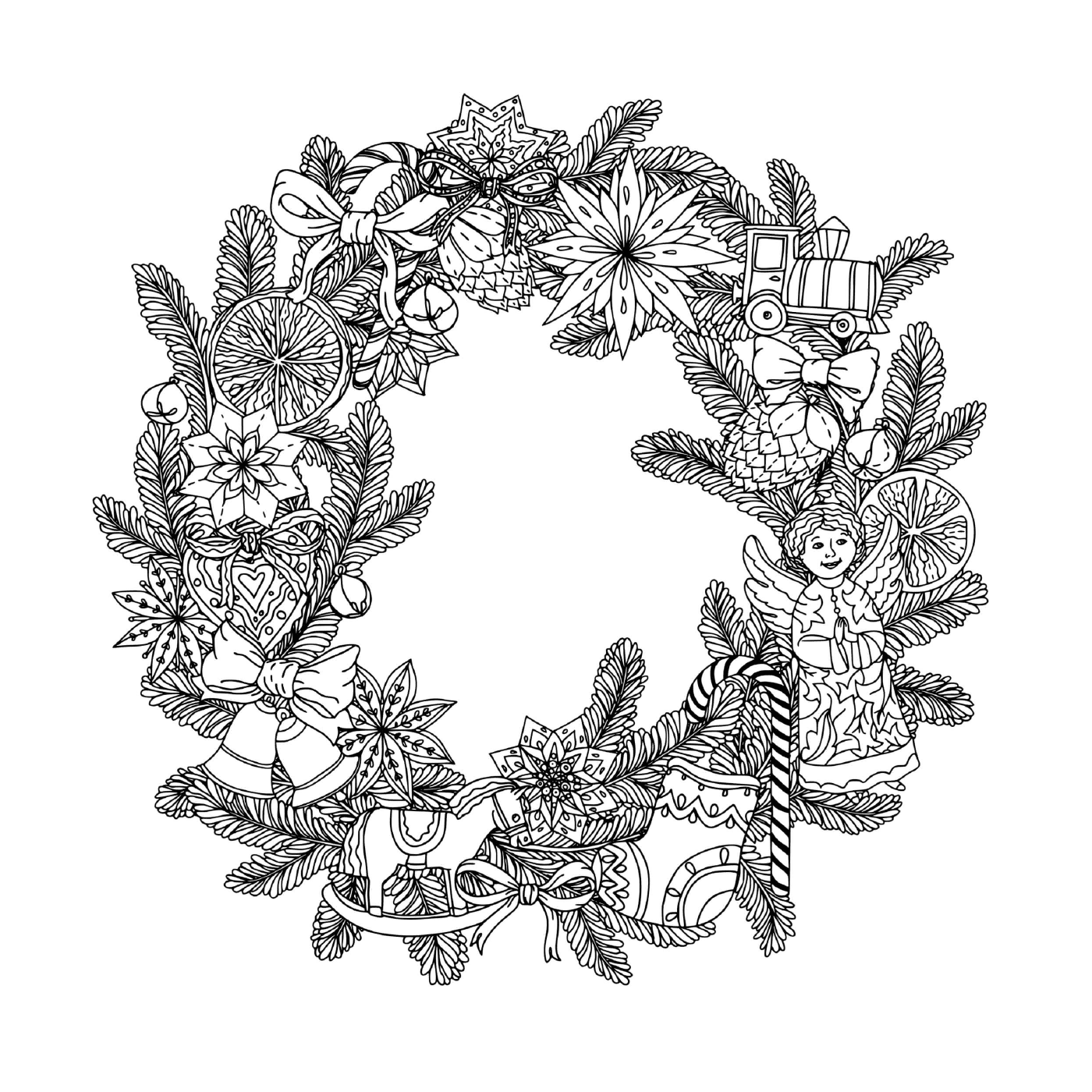  A Christmas crown in Zentangle 