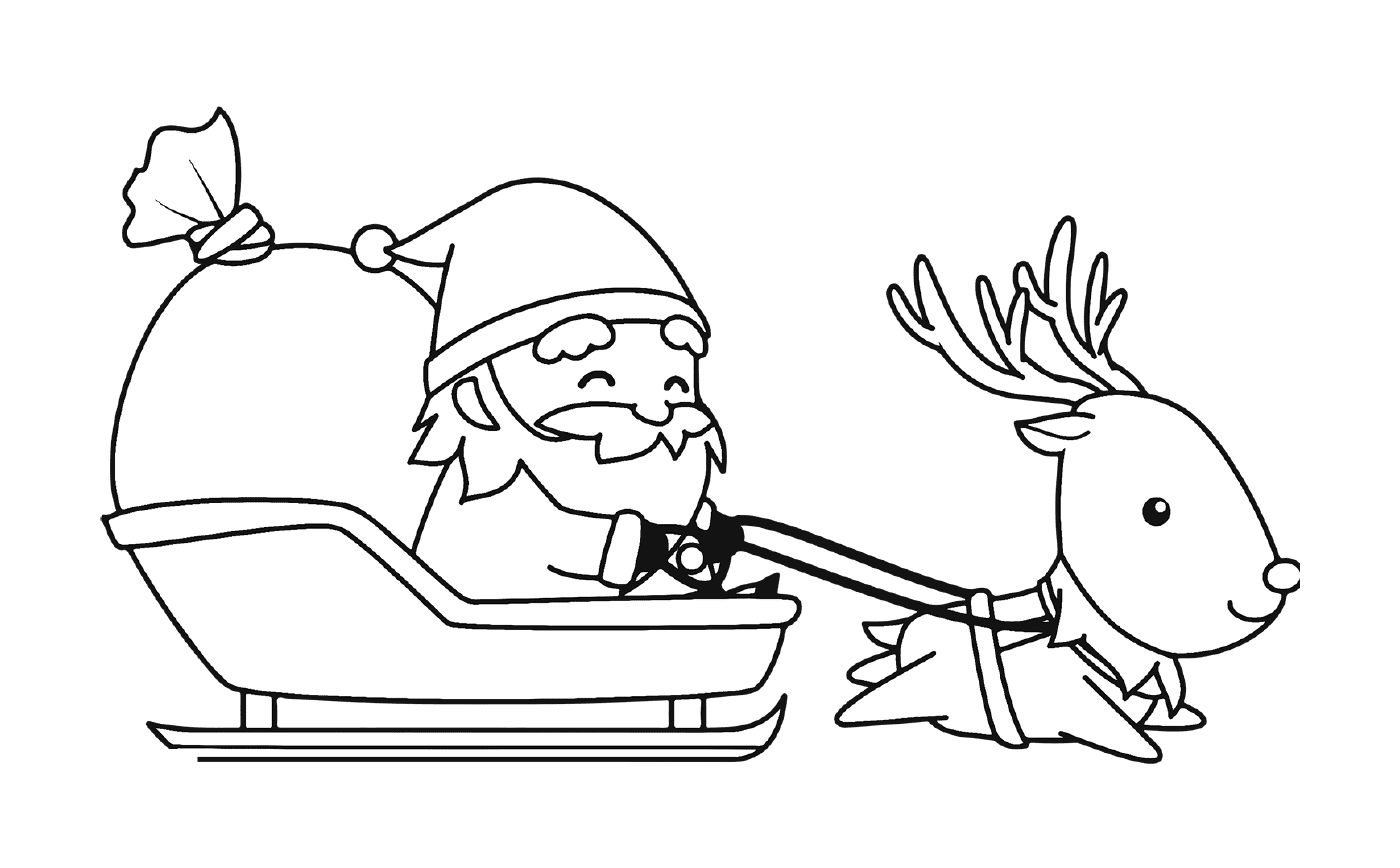 Santa Claus en su camino para distribuir los regalos