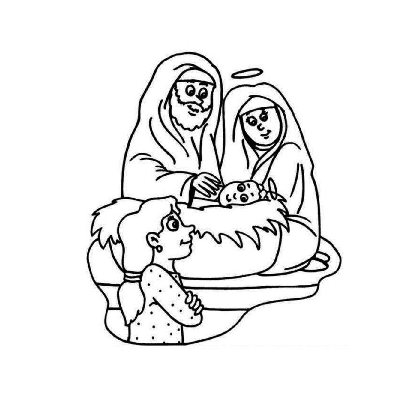  Il ruscello di Natale con Gesù e la sua famiglia 