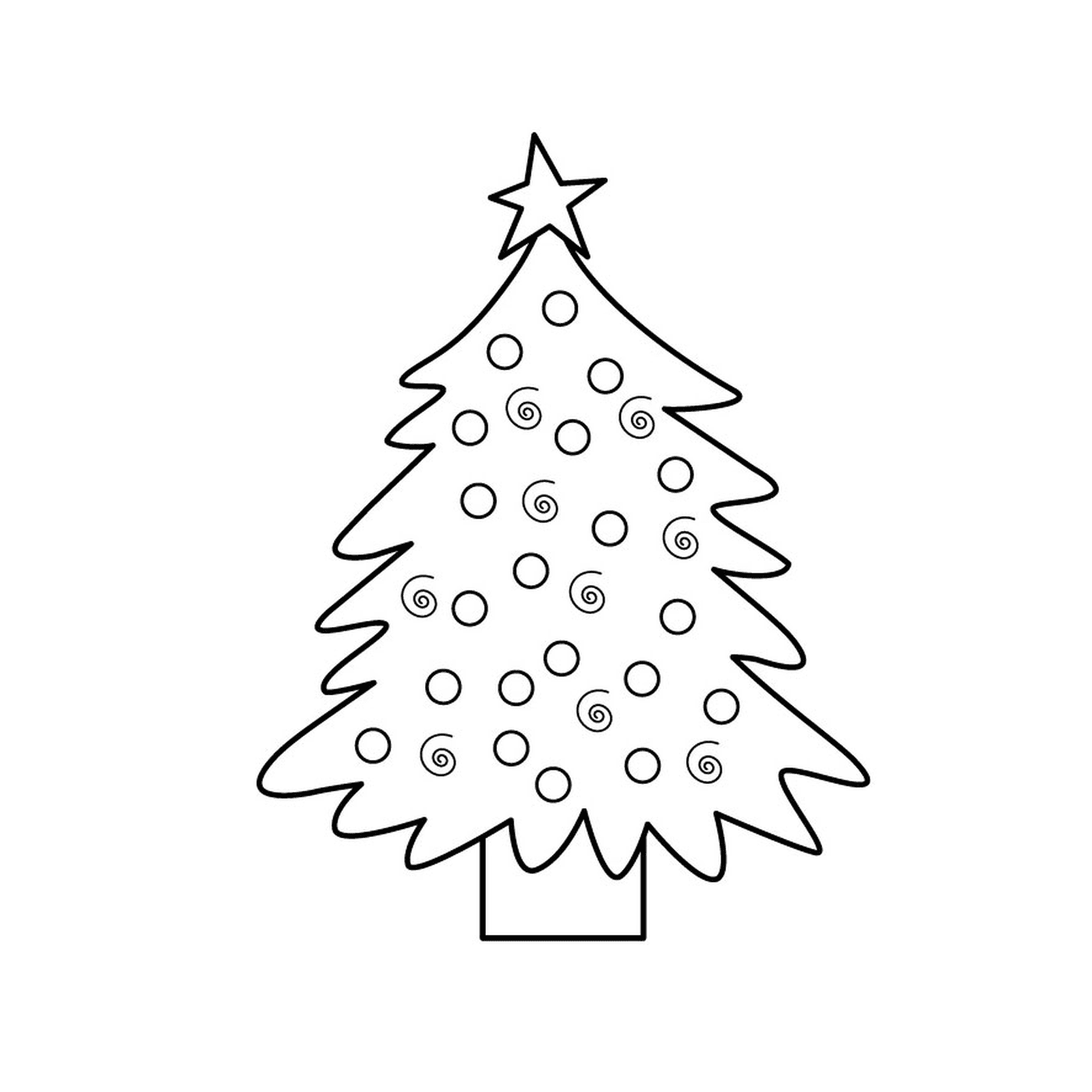  Gran árbol de Navidad con una estrella 