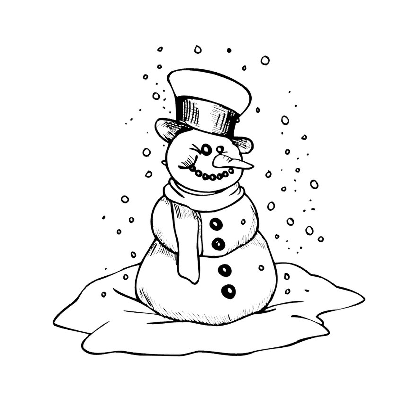  Hombre de nieve sonriendo 