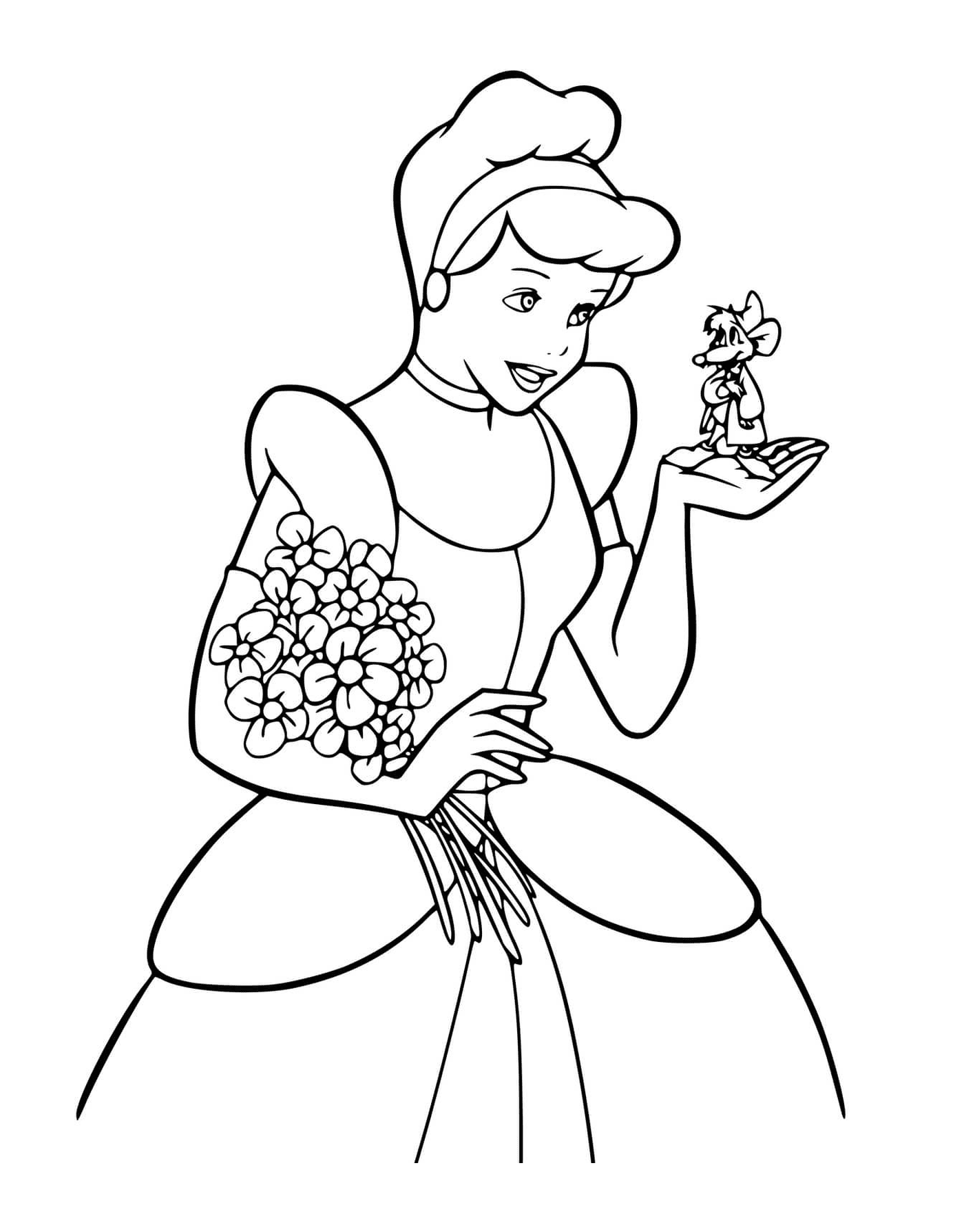  Una mujer sosteniendo flores 