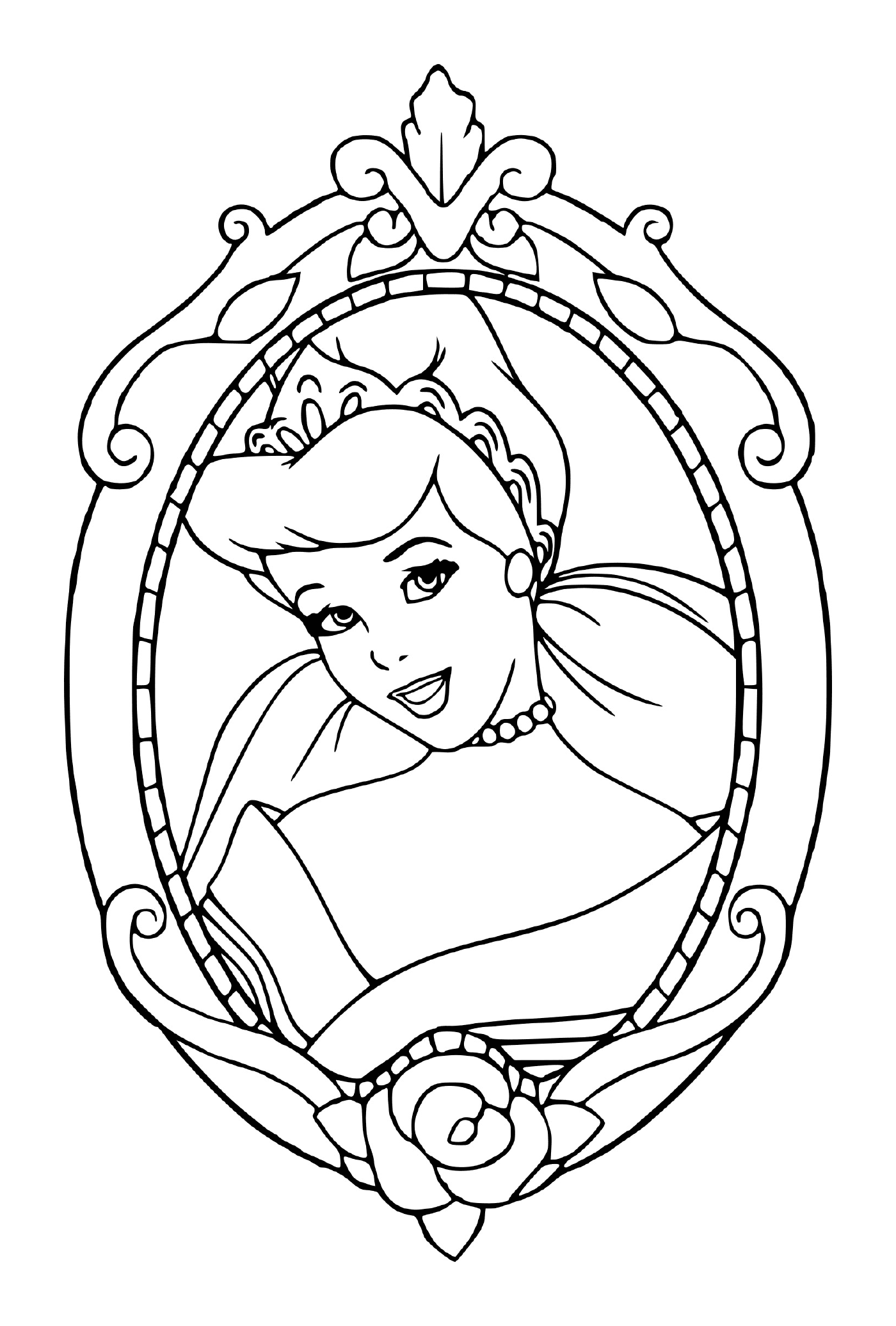  Framed portrait of Cinderella's face 