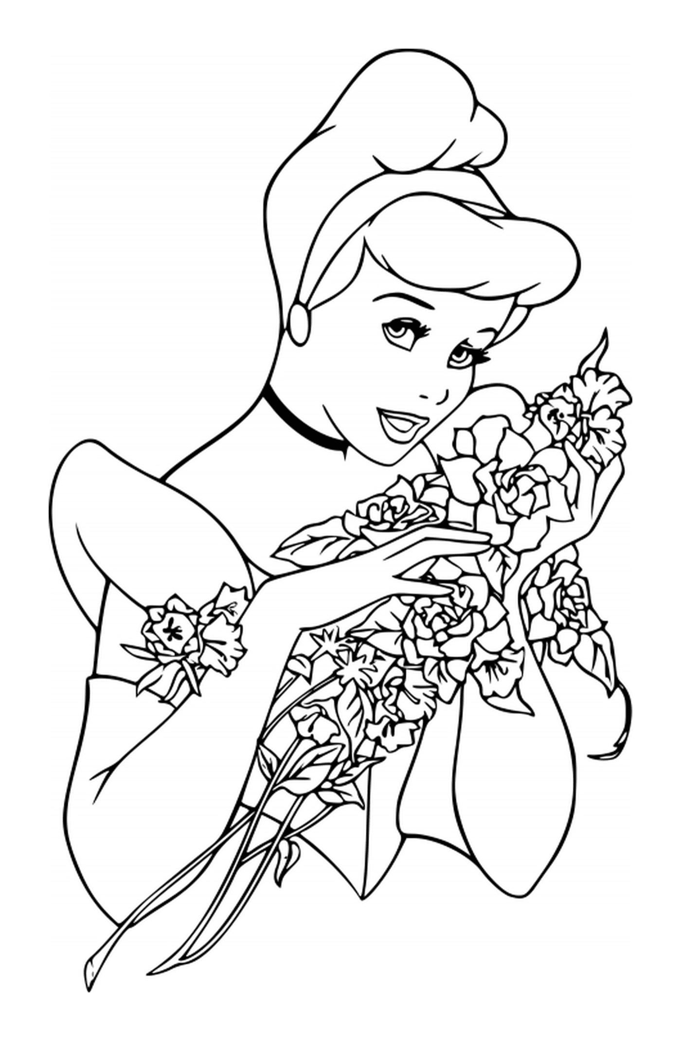  Cinderella receiving a bouquet of roses and flowers 