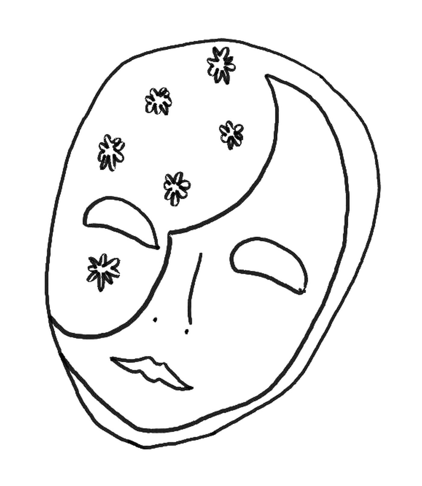  A mask for Mardi Gras with flowers 
