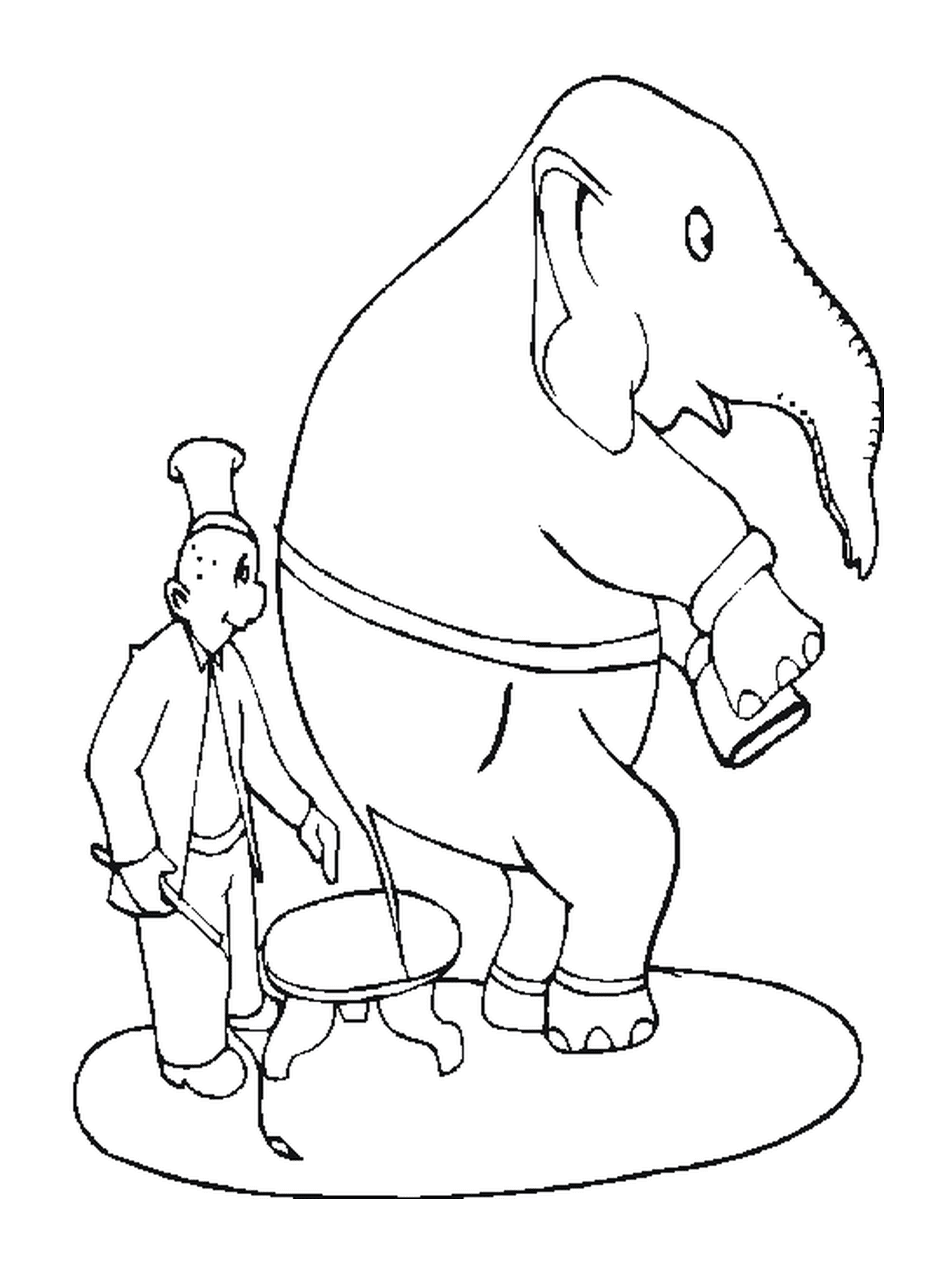  An elephant trainer for the circus 