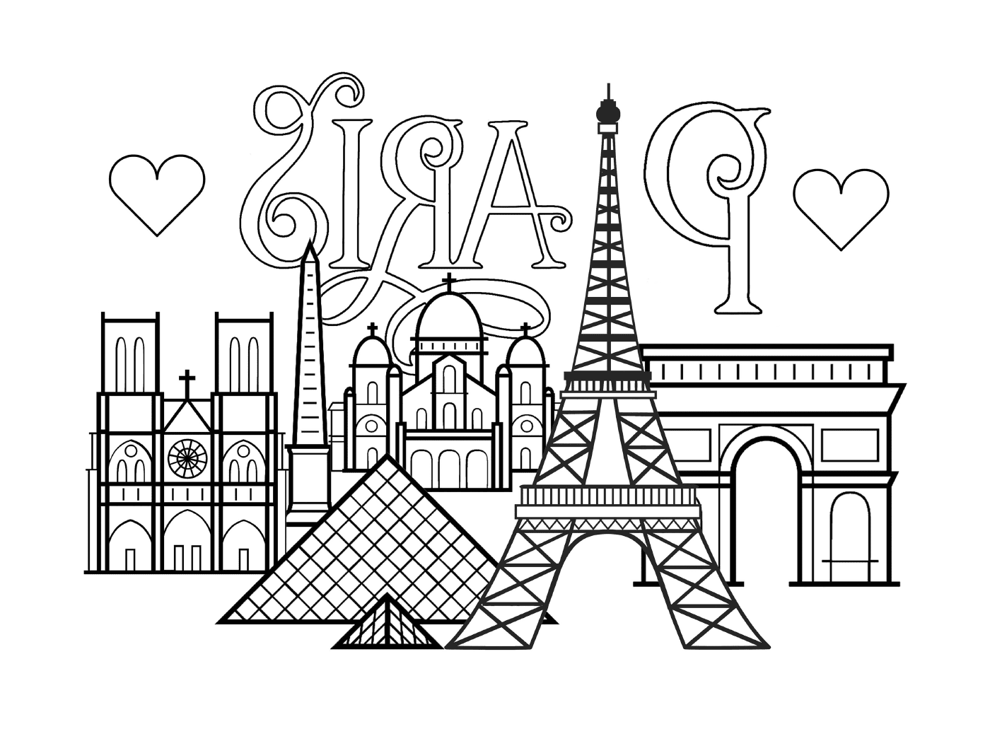  Памятные памятники Парижский Эйфелева башня Арк де Триумфе Нотр-Дам Собор 