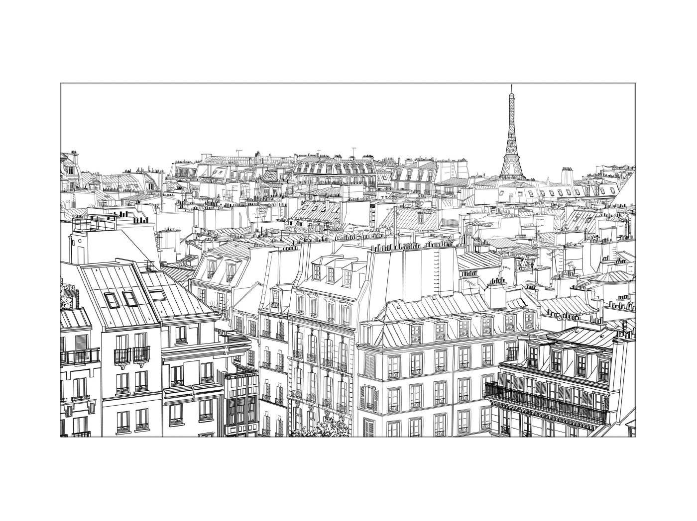  Paesaggio edifici città Parigi 
