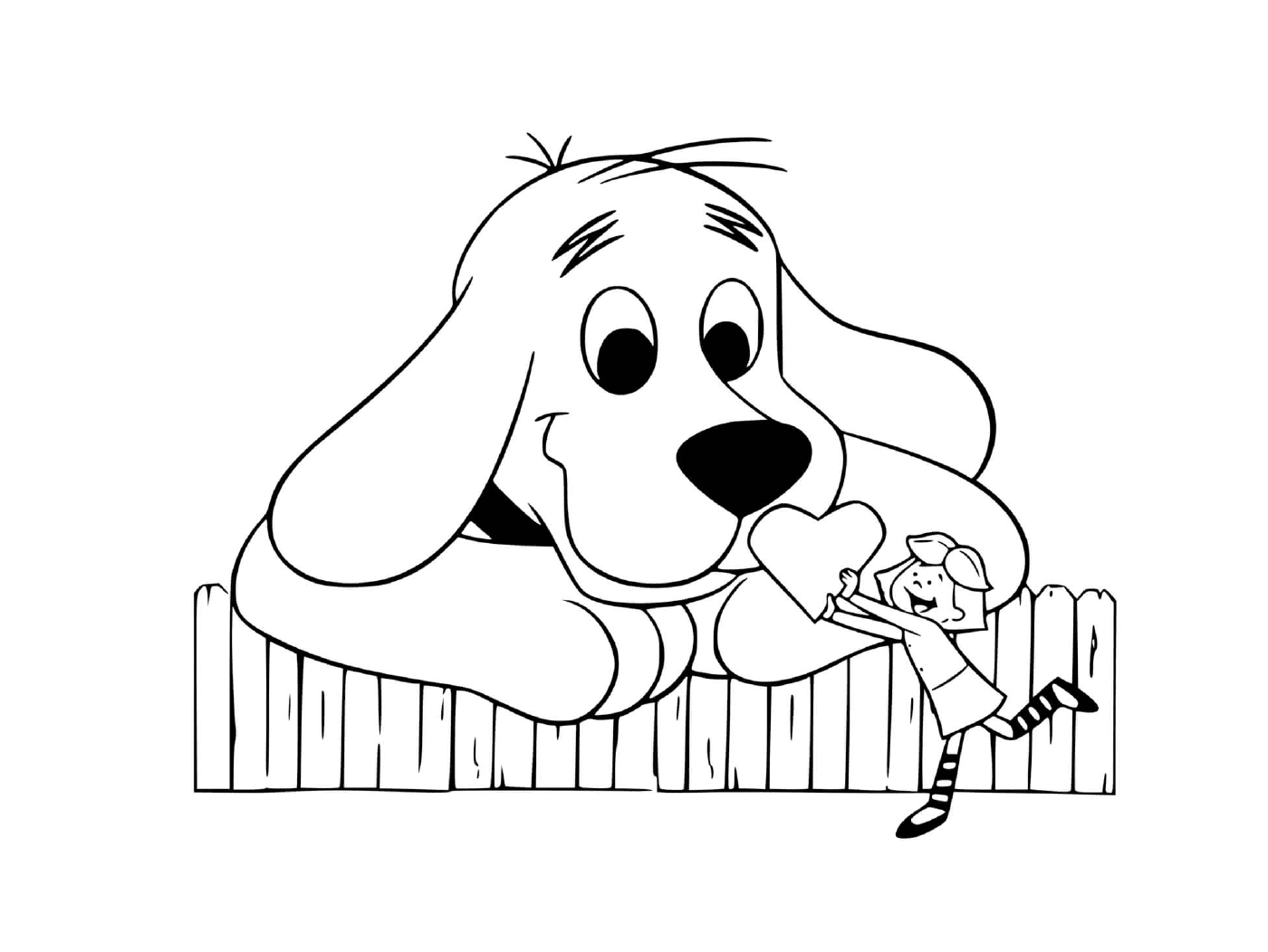  Эмили даёт сердце своему любимому животному, Клиффорду, красному псу 