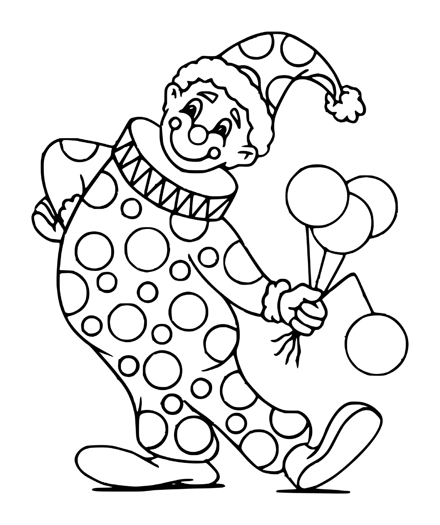  Party Clown Holding Party Balloons 