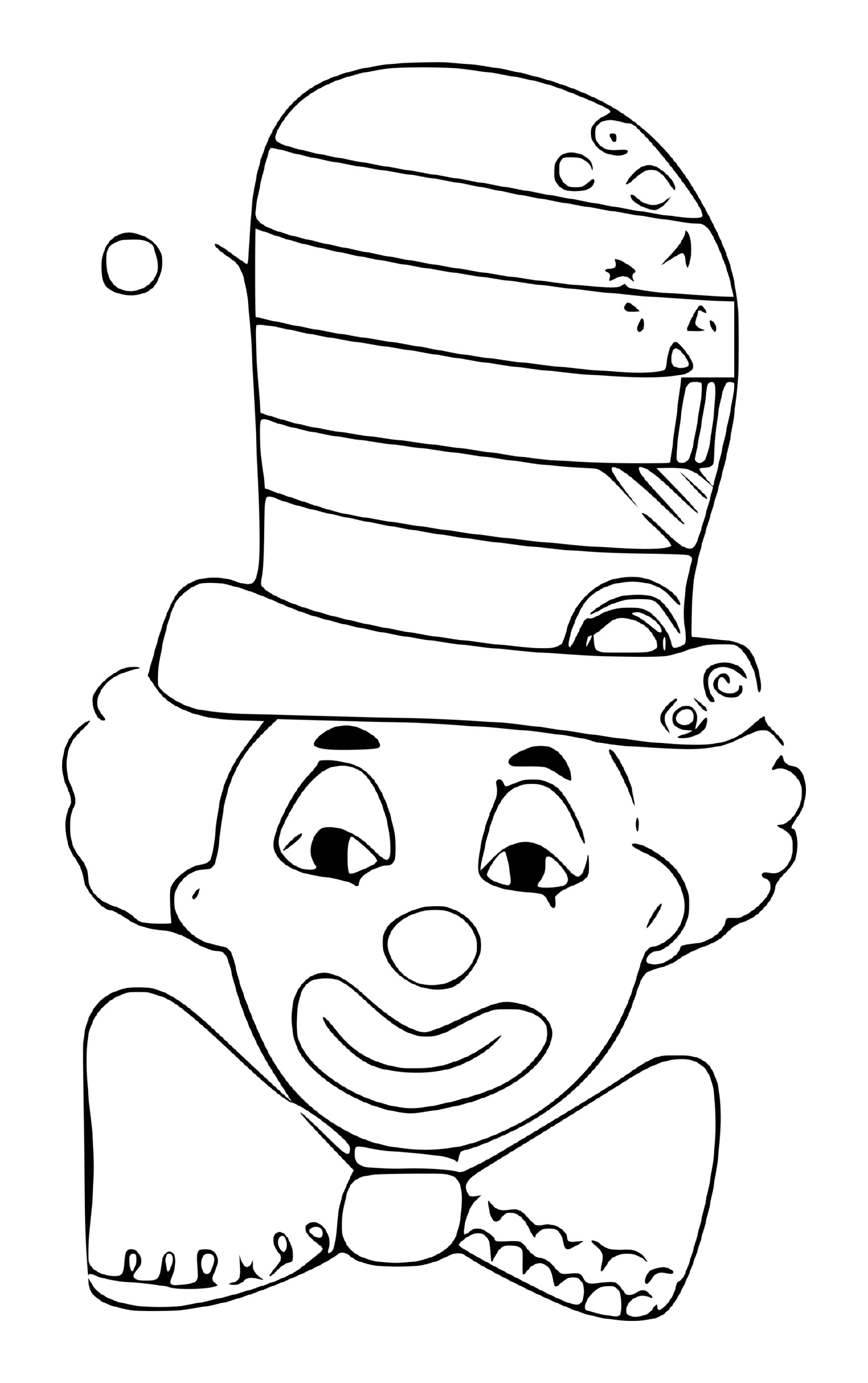  Elegante clown con un grande cappello 