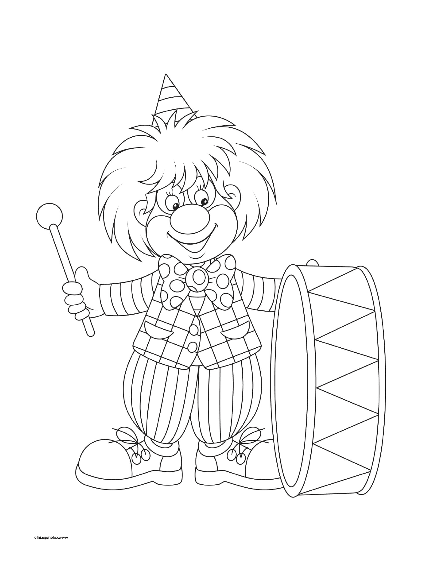  Clown for children with a musical instrument 