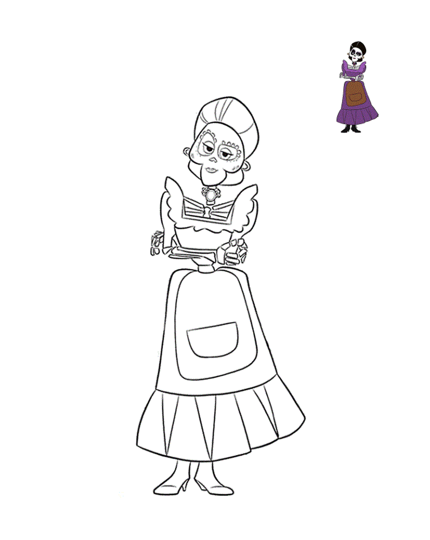  Фрида Кахло, женский скелет с чёрными волосами, коричневыми глазами, косметикой, усами и монокурилом 
