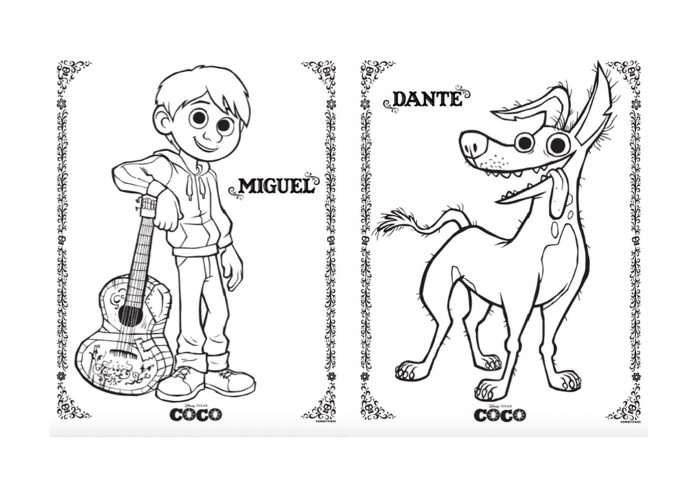  Miguel y Dante el perro, en Disney Coco Pixar 