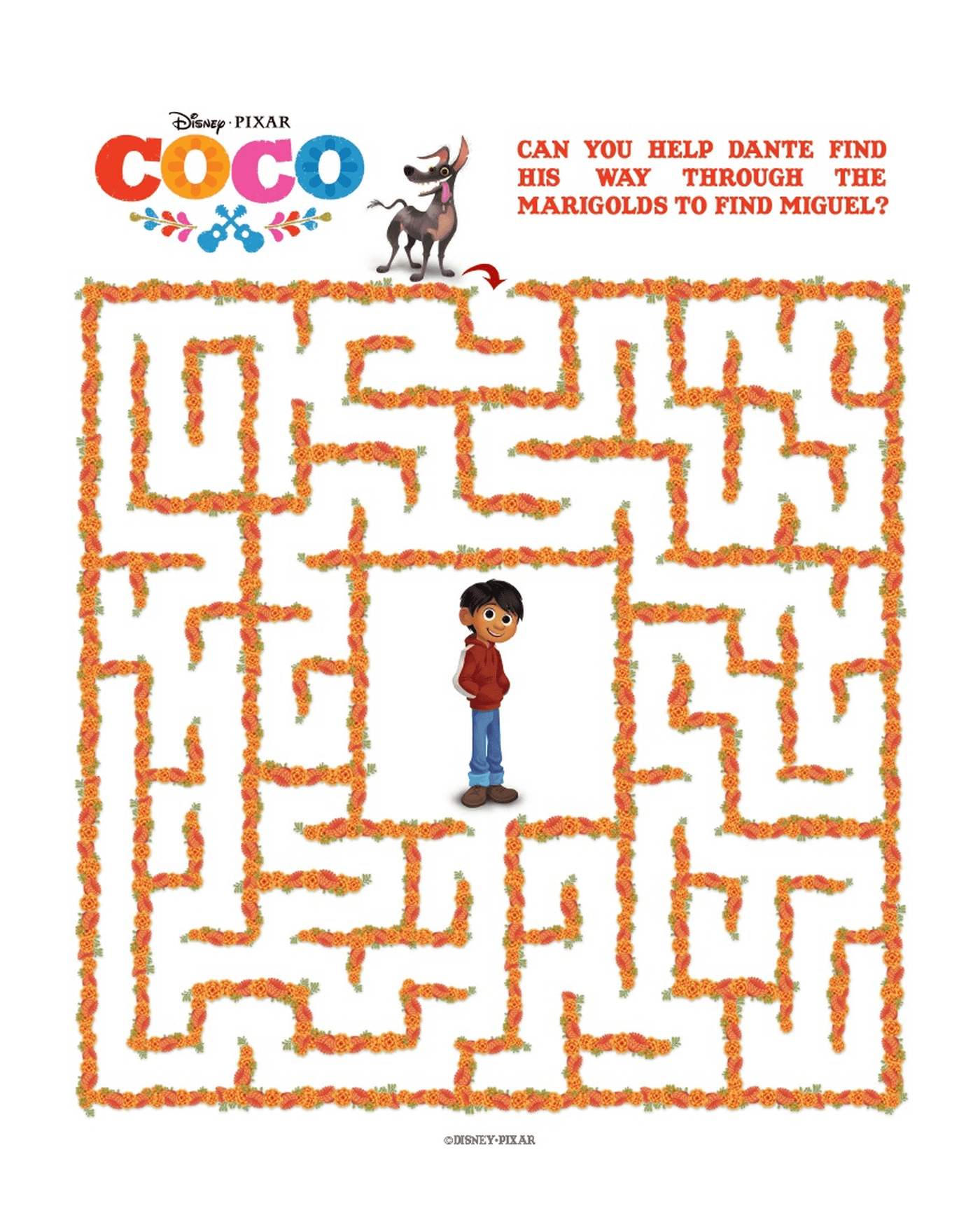  Coco Activity Sheet, maze 