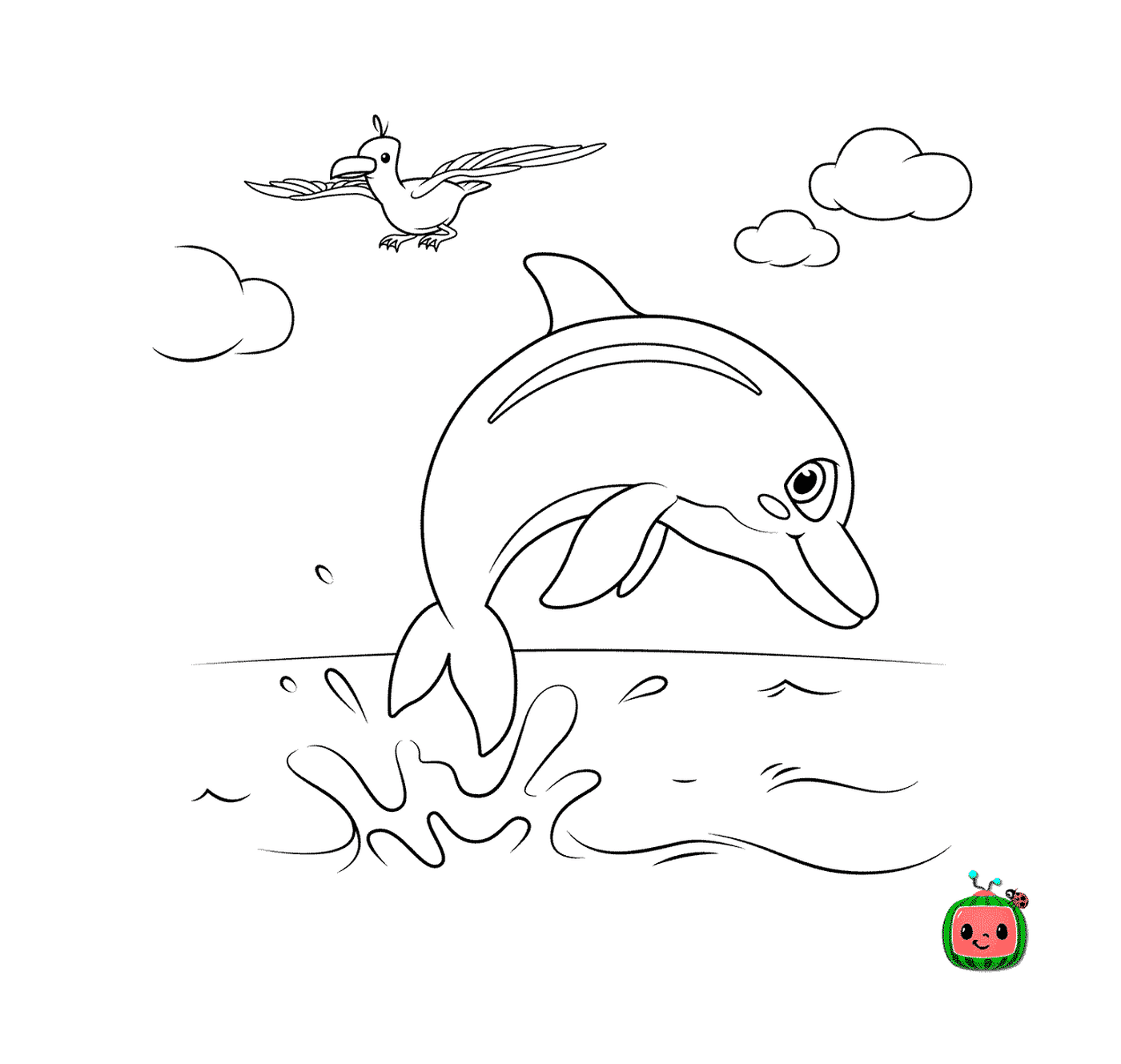  Delfino marino in un grazioso salto 