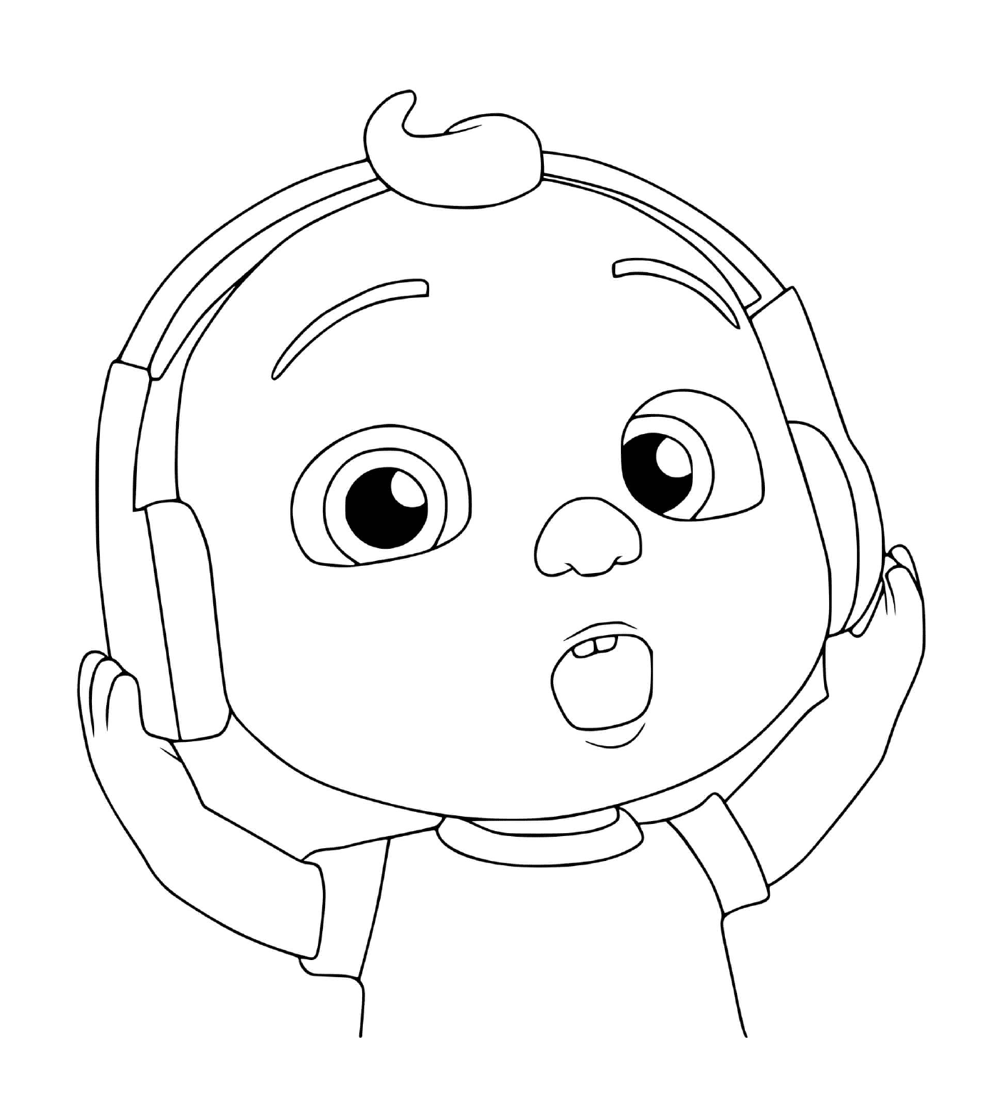  Ребёнок Кокомелон слушает музыку 