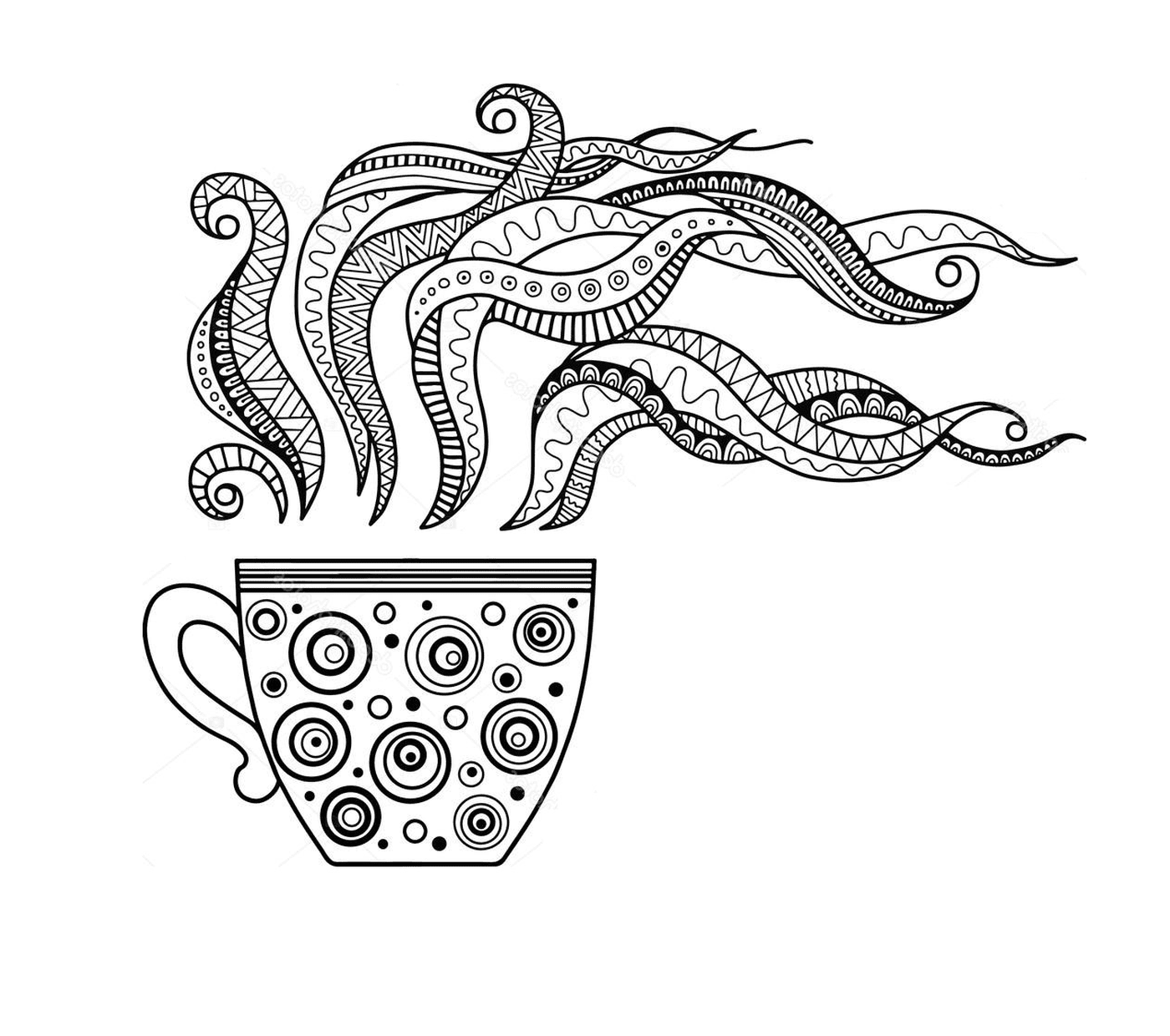  Eine schöne Tasse von Färbung Kaffee 